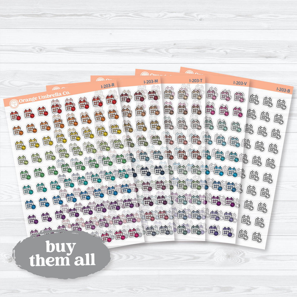 Subscription & Renewal Budget Icons | Clear Matte Finance Planner Stickers | I-203-CM