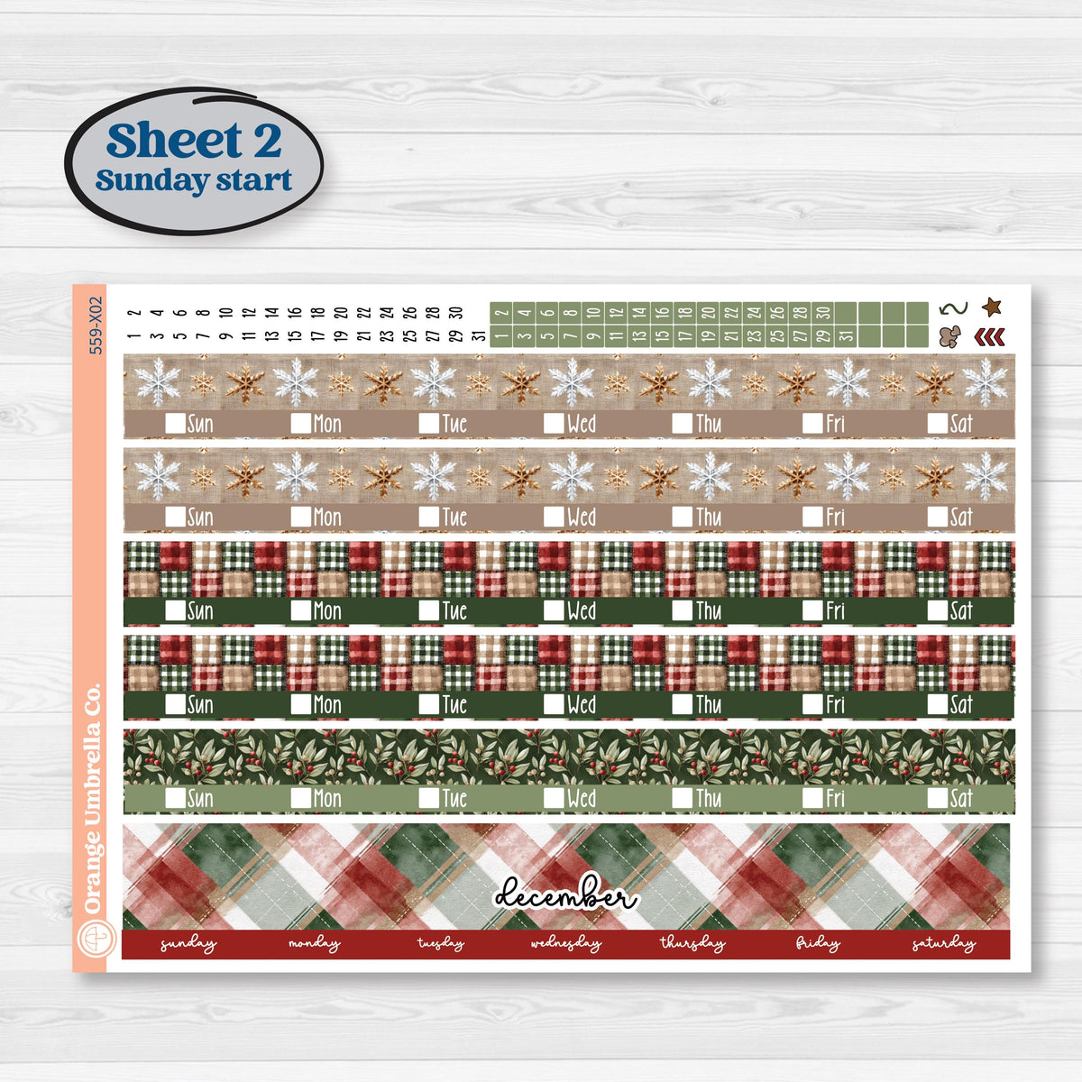 Vintage Christmas Planner Kit | Laurel Denise Jo Large Planner Kit Stickers | Christmas Village | KIT-559-X