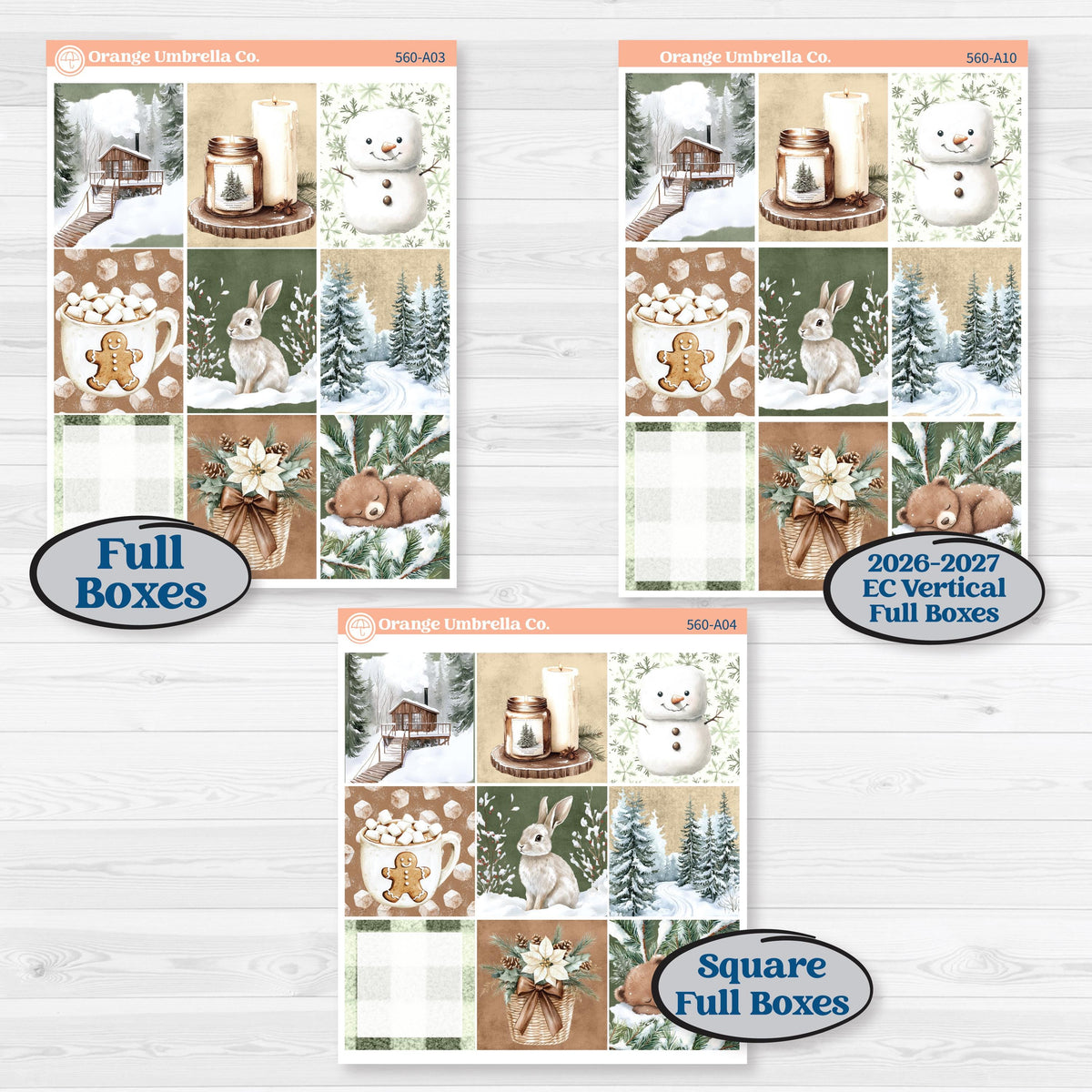Cozy Winter Planner Kit | Weekly Sticker Kit for Vertical Planners like Erin Condren | Snowdrift | KIT-560-A
