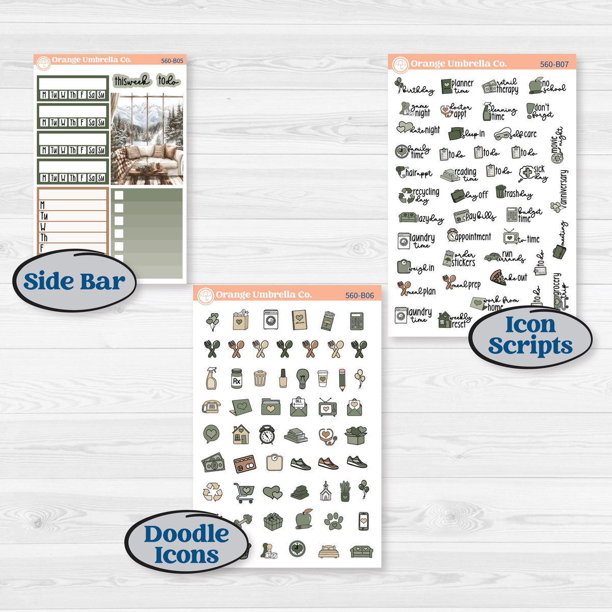 Cozy Winter Planner Kit | Weekly Add-On Planner Kit Stickers | Snowdrift | KIT-560-B