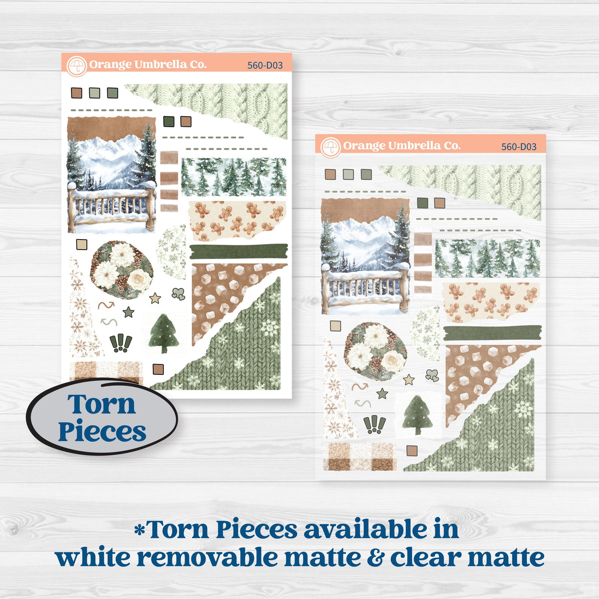 Cozy Winter Planner Kit | Journaling or Scrapbooking Kit | Creative Junk Journal Planner Stickers | Snowdrift | KIT-560-D