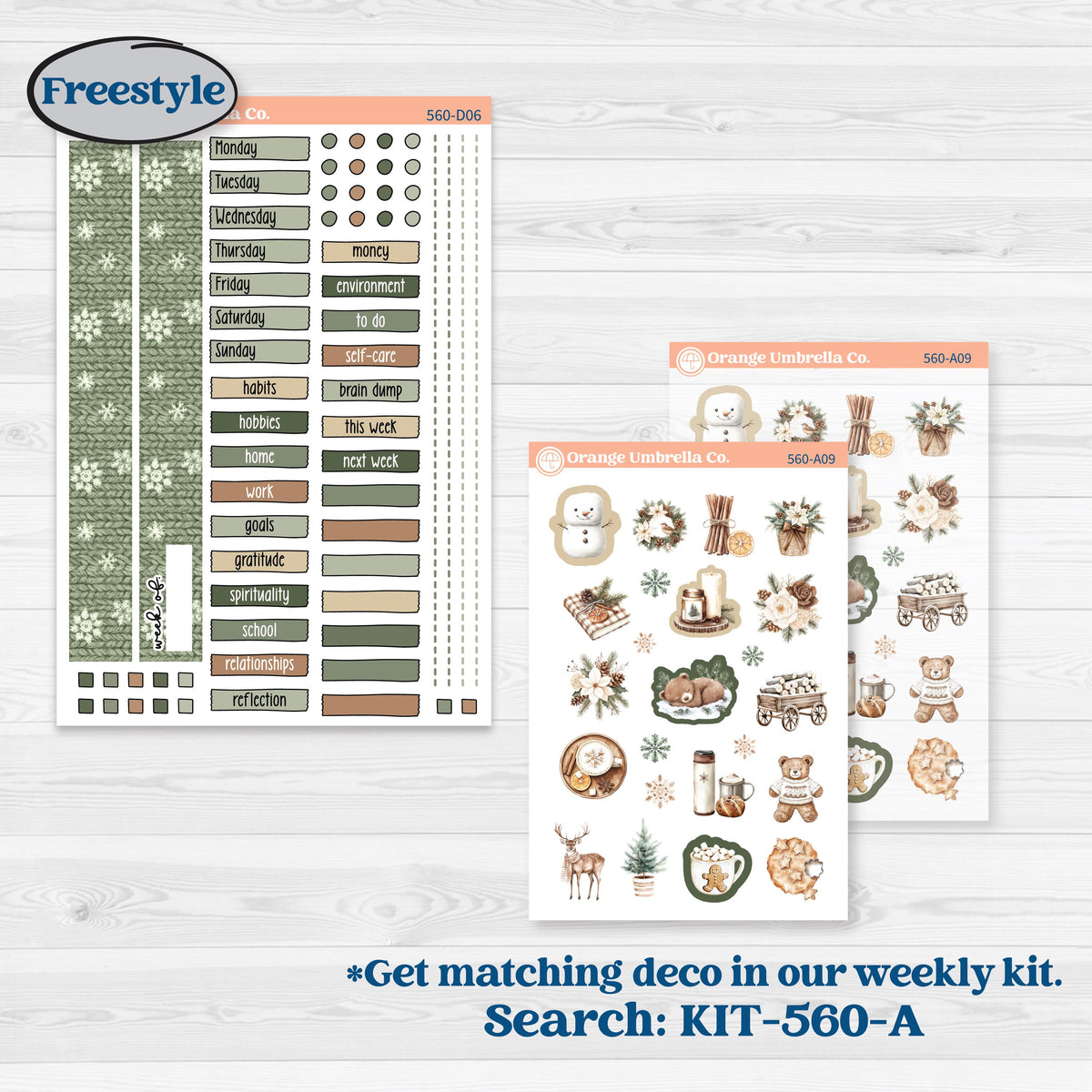Cozy Winter Planner Kit | Journaling or Scrapbooking Kit | Creative Junk Journal Planner Stickers | Snowdrift | KIT-560-D