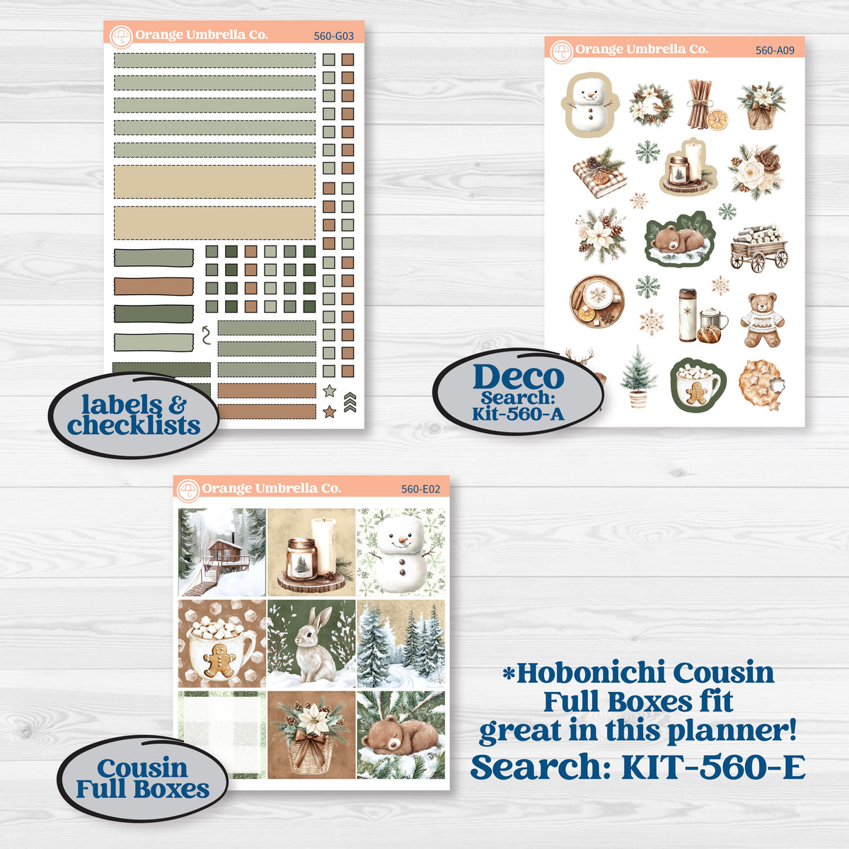 Cozy Winter Planner Kit | Erin Condren 7x9 Weekly Dashboard Planner Kit Stickers | Snowdrift | KIT-560-G