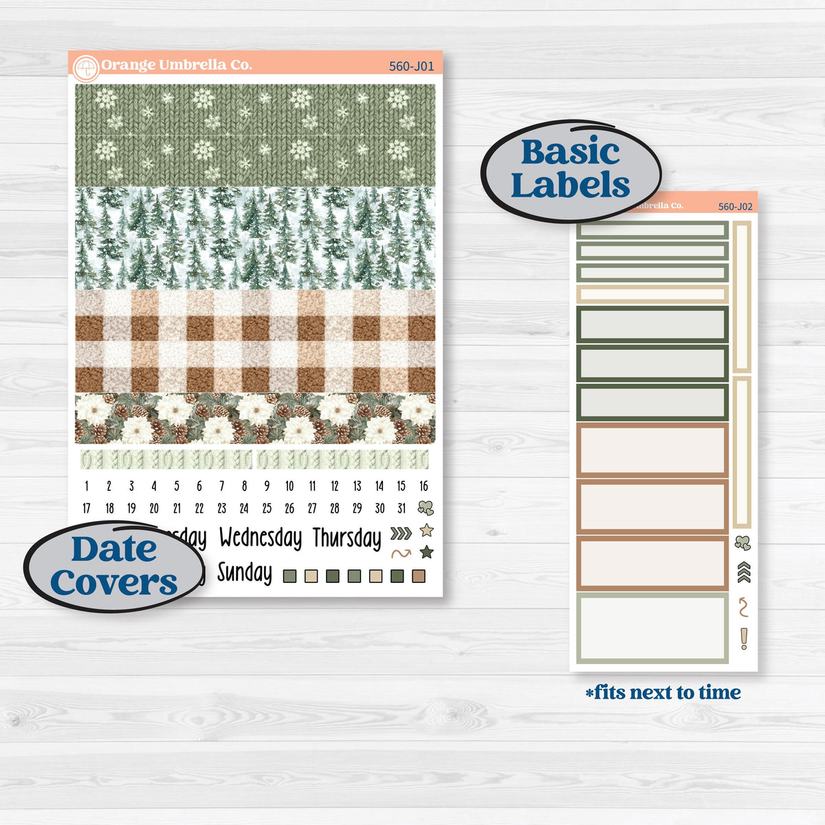 Cozy Winter Planner Kit | A5 Daily Duo Planner Kit Stickers | Snowdrift | KIT-560-J