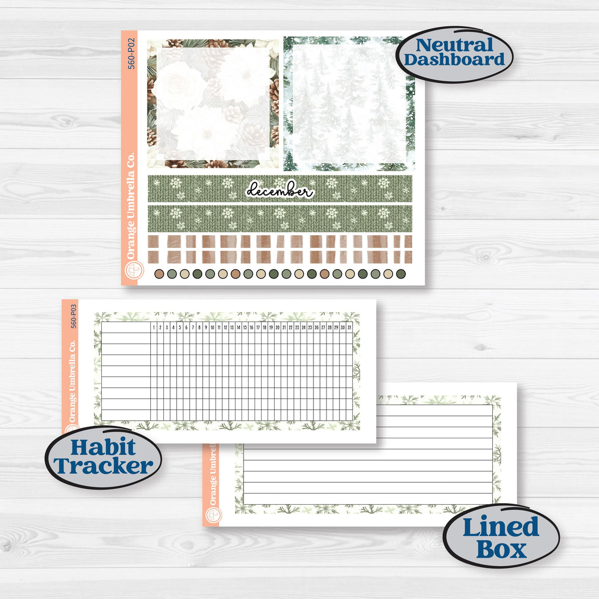 Cozy Winter Planner Kit | A5 Plum Monthly & Dashboard Planner Kit Stickers | Snowdrift | KIT-560-P