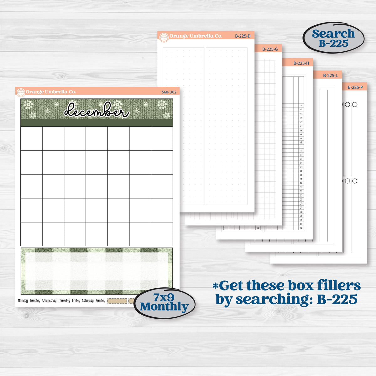 Cozy Winter Planner Kit | A5 or 7x9 Create Your Own Monthly Dashboard Universal | Reading Log Sticker Kit | Snowdrift | KIT-560-U