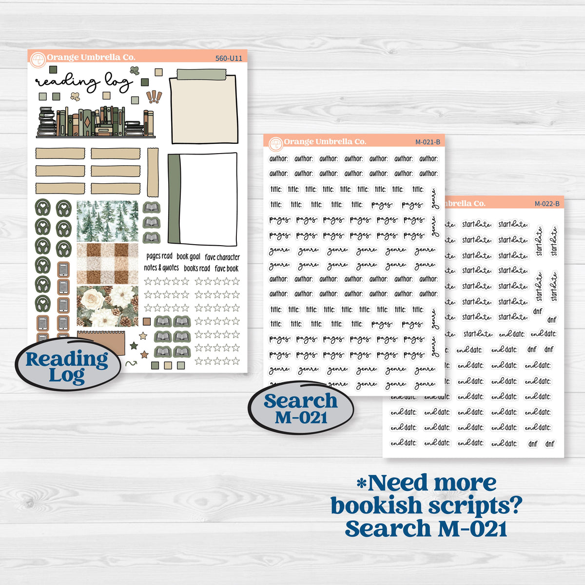 Cozy Winter Planner Kit | A5 or 7x9 Create Your Own Monthly Dashboard Universal | Reading Log Sticker Kit | Snowdrift | KIT-560-U