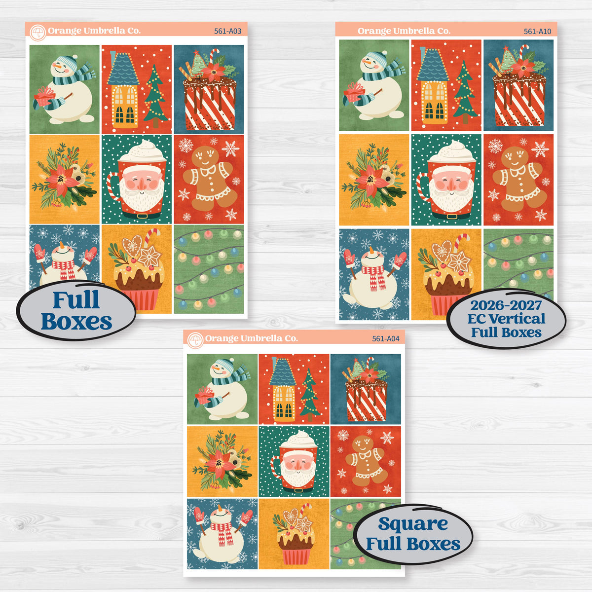 Colorful Christmas Planner Kit | Weekly Sticker Kit for Vertical Planners like Erin Condren | Holiday Magic | KIT-561-A