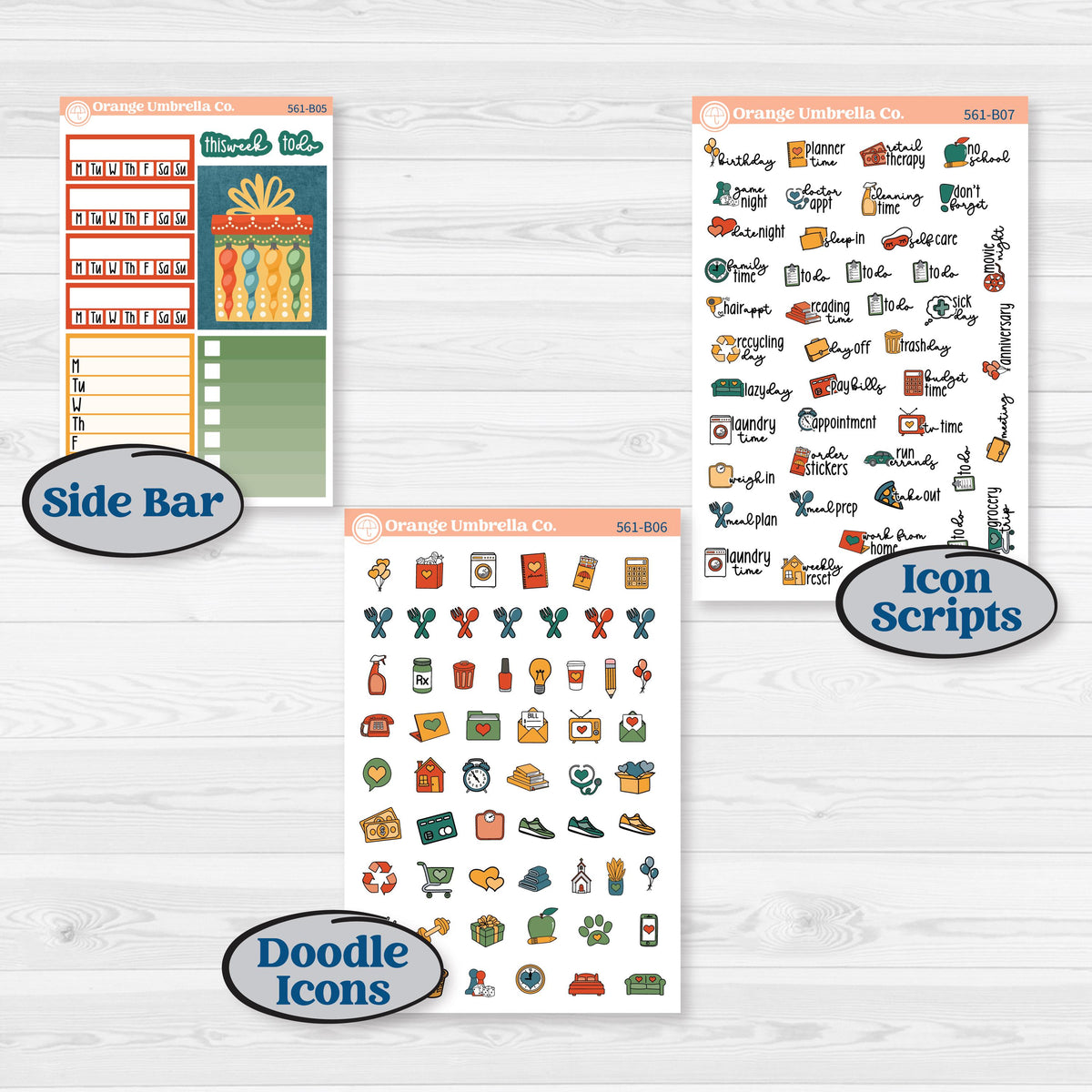 Colorful Christmas | Weekly Add-On Planner Kit Stickers | Holiday Magic | KIT-561-B
