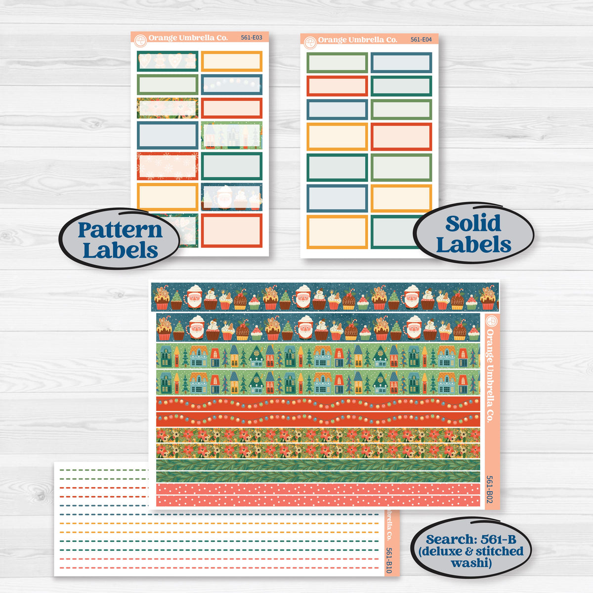 Colorful Christmas Planner Kit | Hobonichi Cousin Weekly & Daily Planner Kit Stickers | Holiday Magic | KIT-561-E
