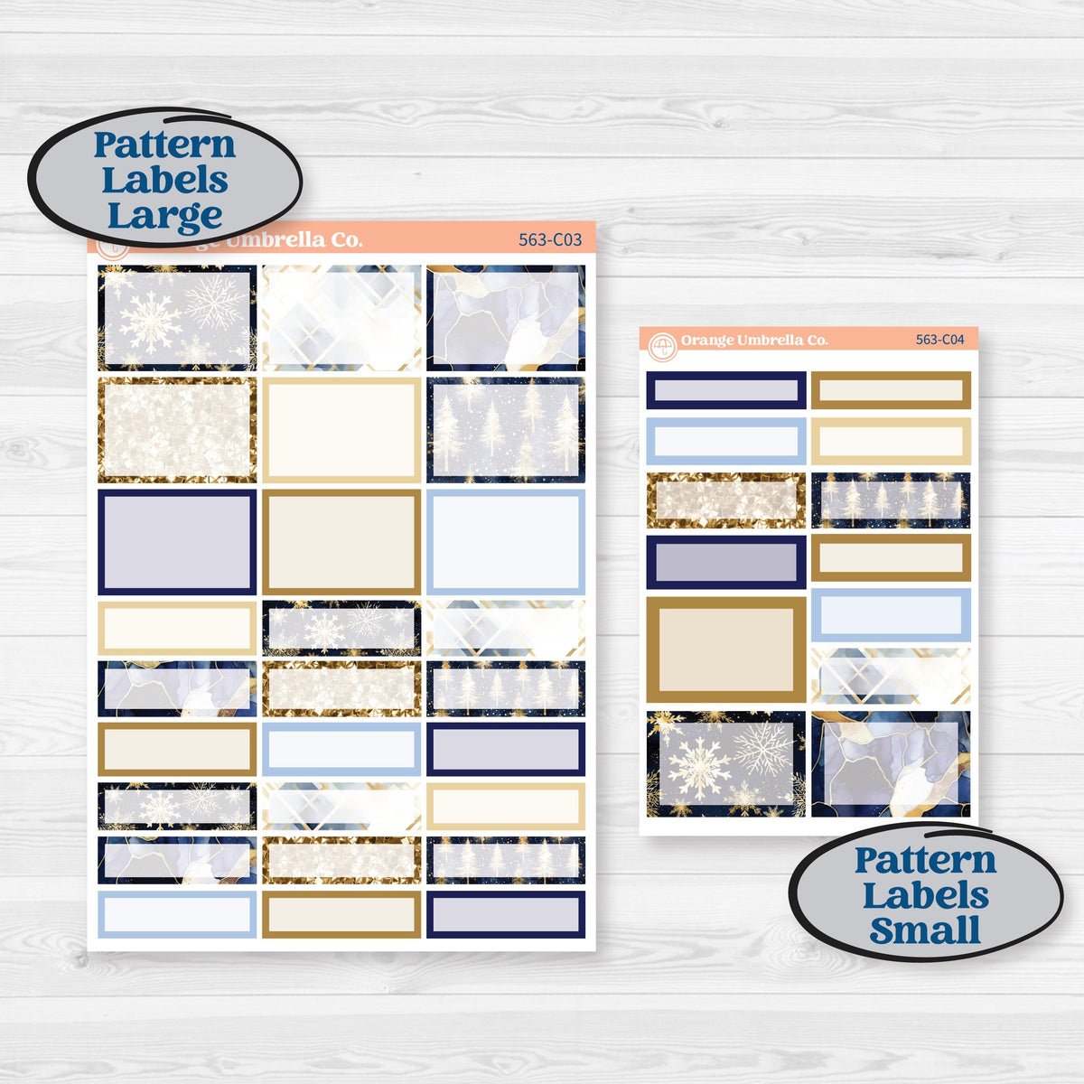 Blue and Gold Christmas Planner Kit | Weekly Add-On Labels Planner Kit Stickers | Twas The Night | KIT-563-C
