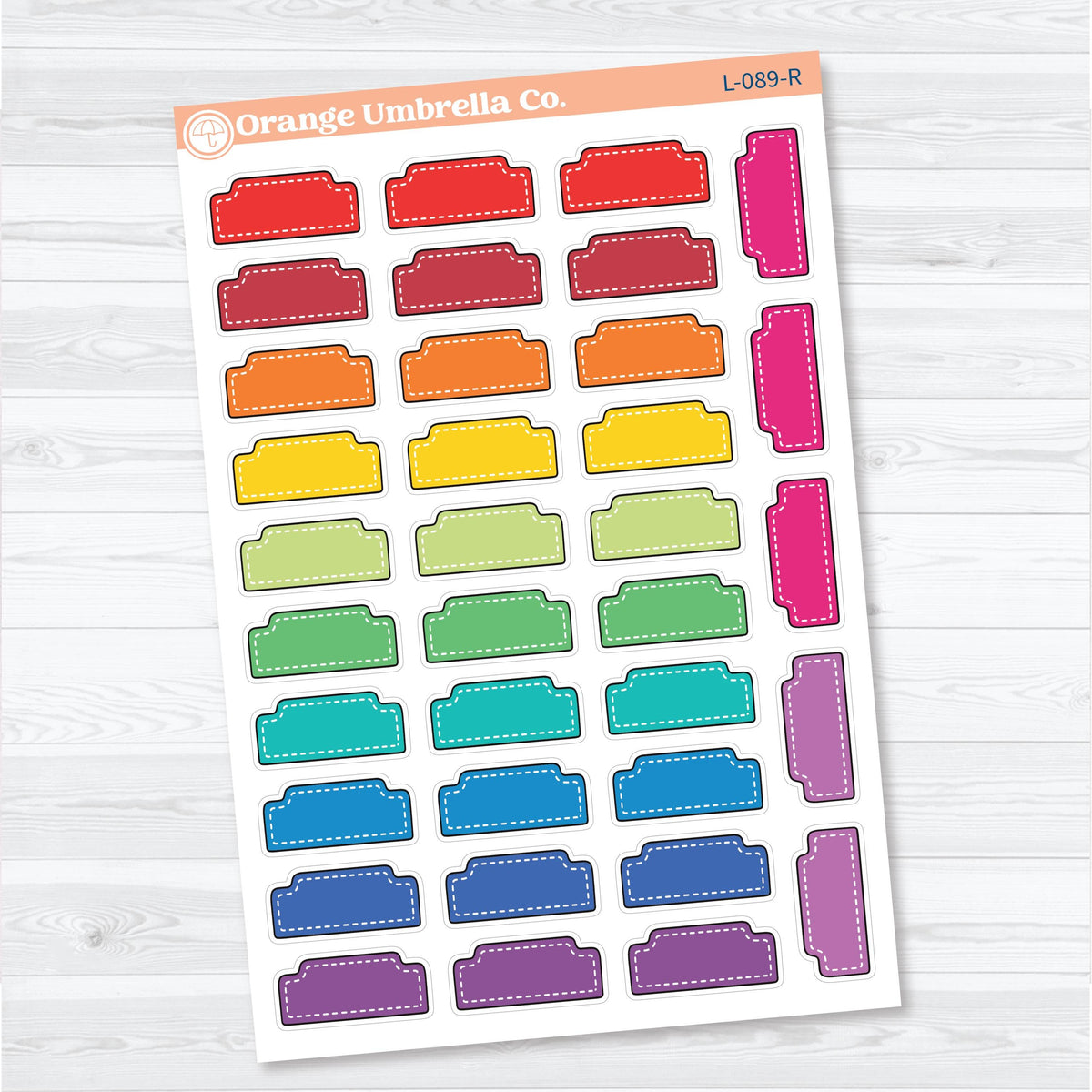 Doodled Stitched Tab Labels | Functional Planner Stickers | L-089