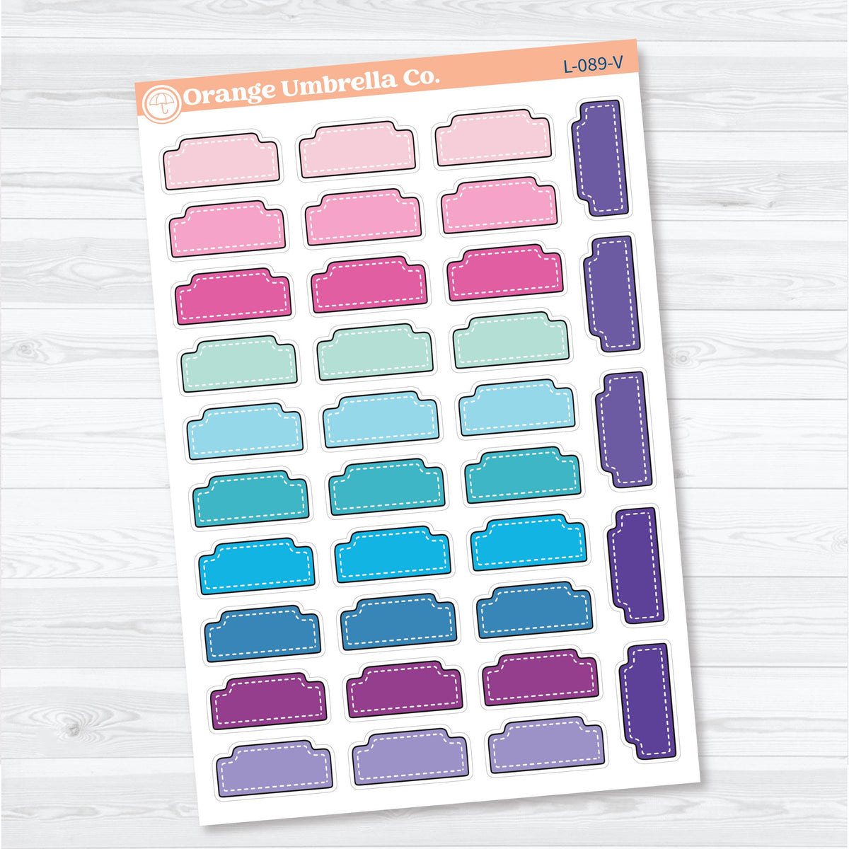Doodled Stitched Tab Labels | Functional Planner Stickers | L-089