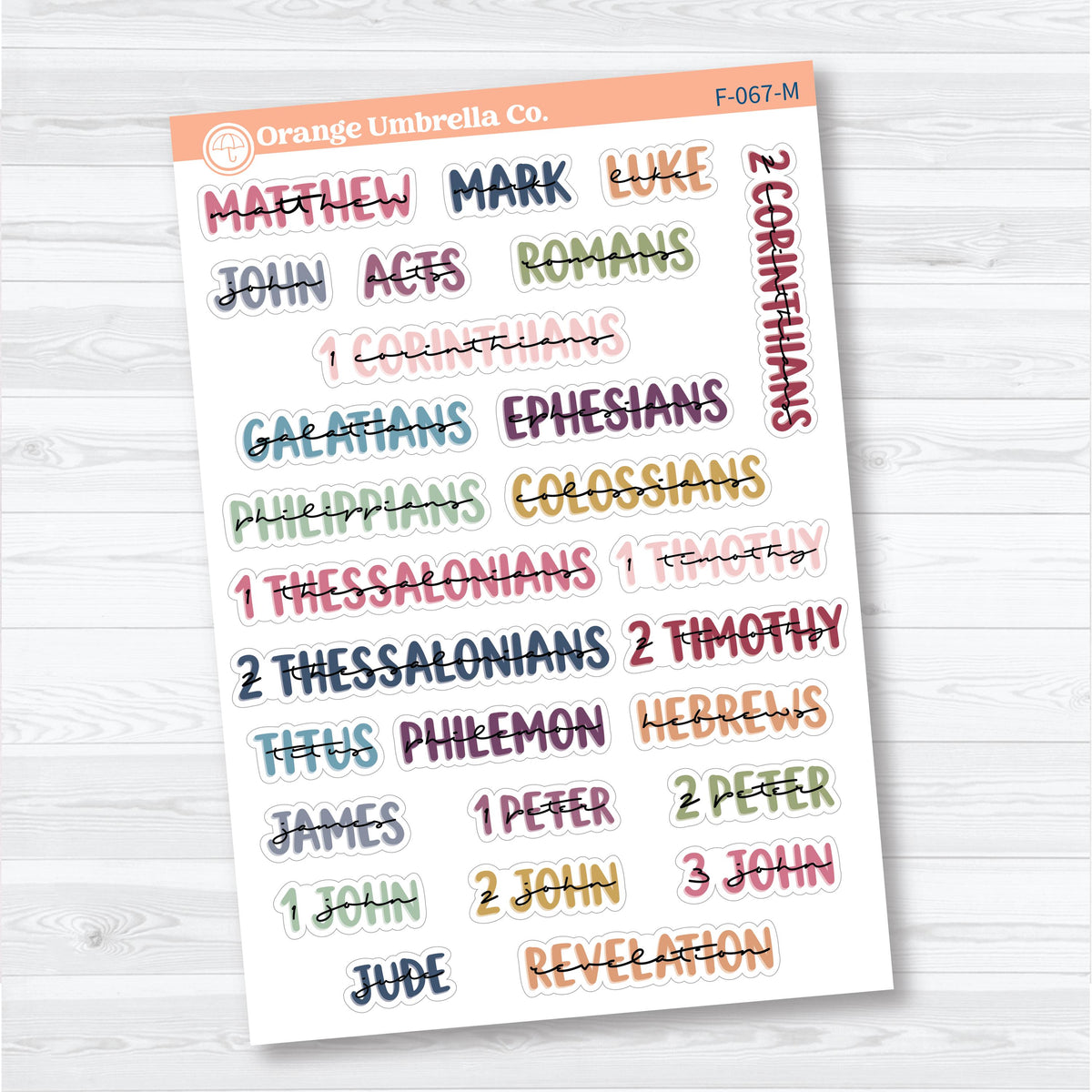 Medium Books of the Bible | Faith & Bible Journaling Planner Stickers | F-066-067-M