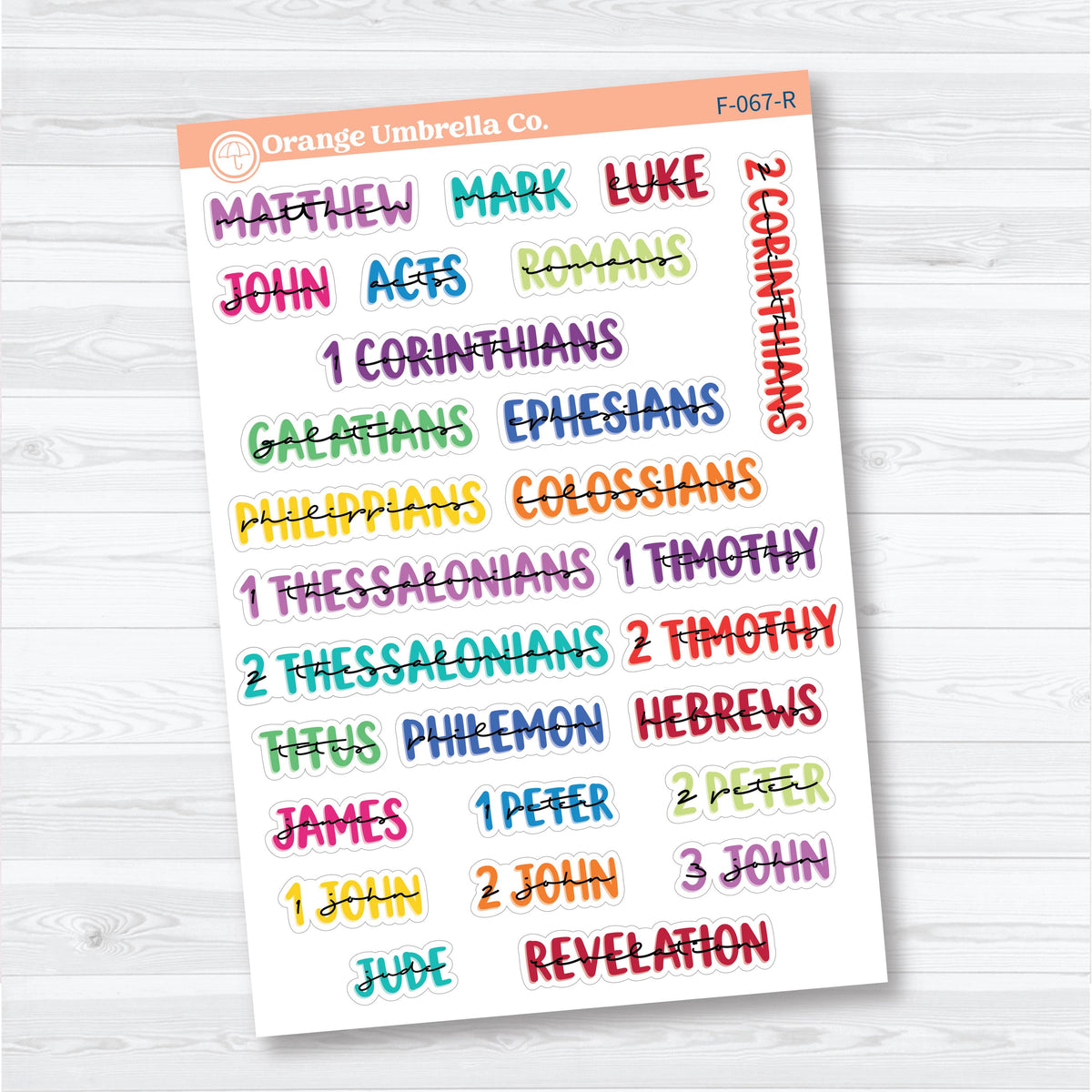 Medium Books of the Bible | Faith & Bible Journaling Planner Stickers | F-066-067-R