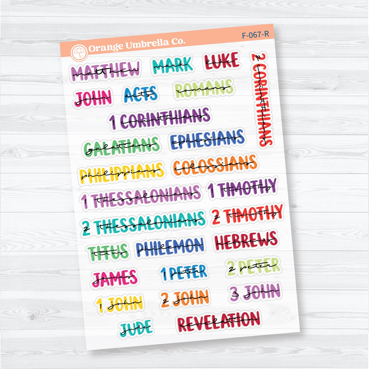 Medium Books of the Bible | Clear Matte Faith & Bible Journaling Planner Stickers | F-066-067-RCM