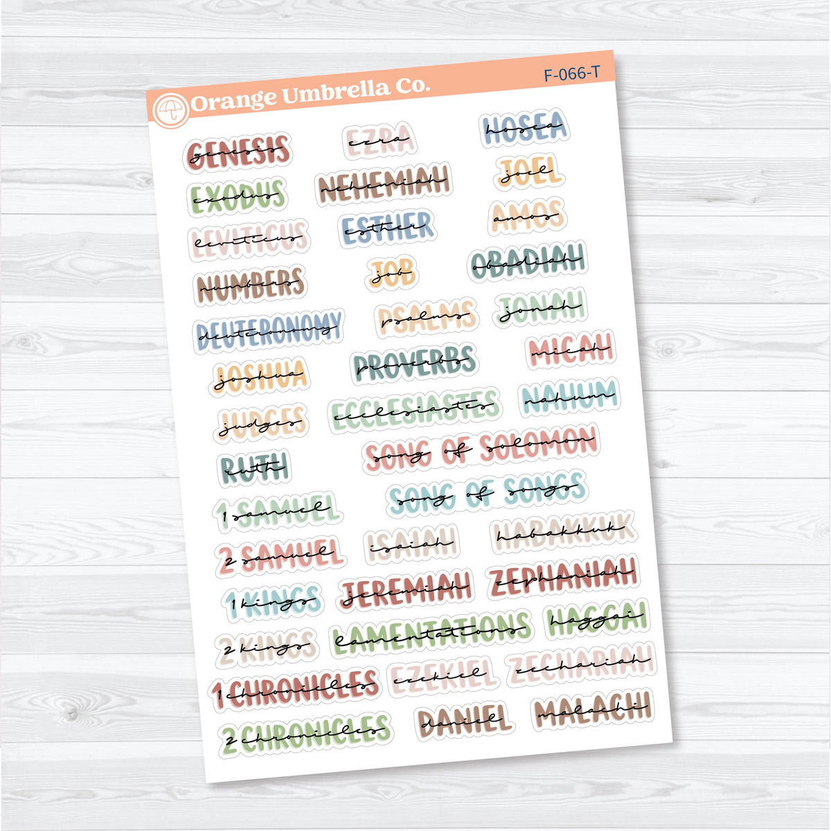 Medium Books of the Bible | Faith & Bible Journaling Planner Stickers | F-066-067-T