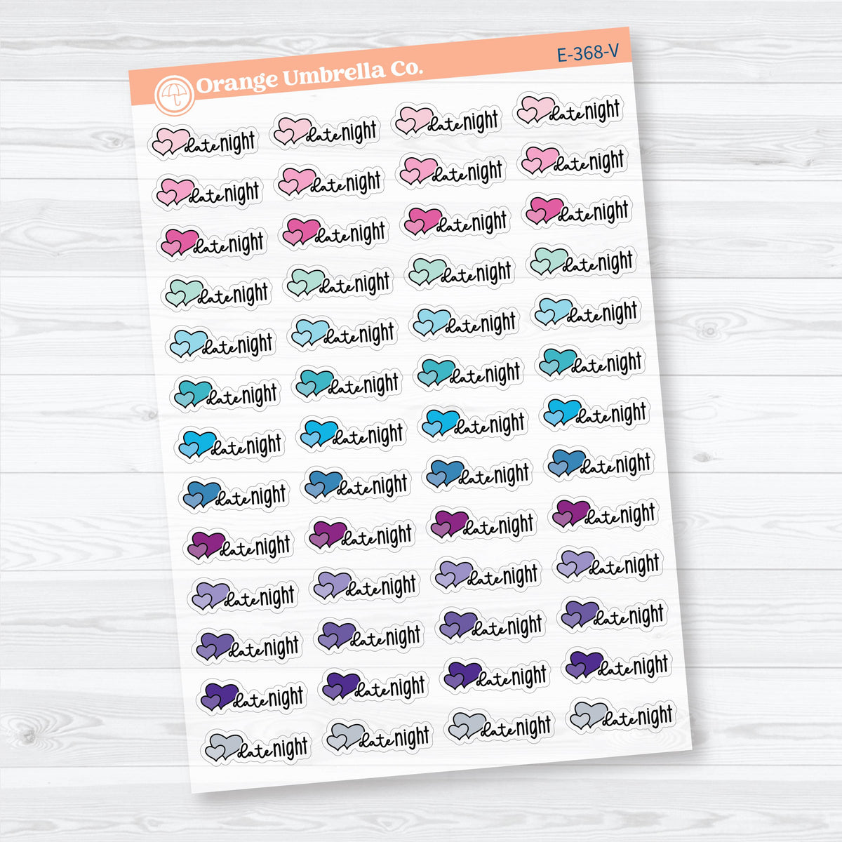 Date Night Scripts | Clear Matte Event Planner Stickers | E-368-CM