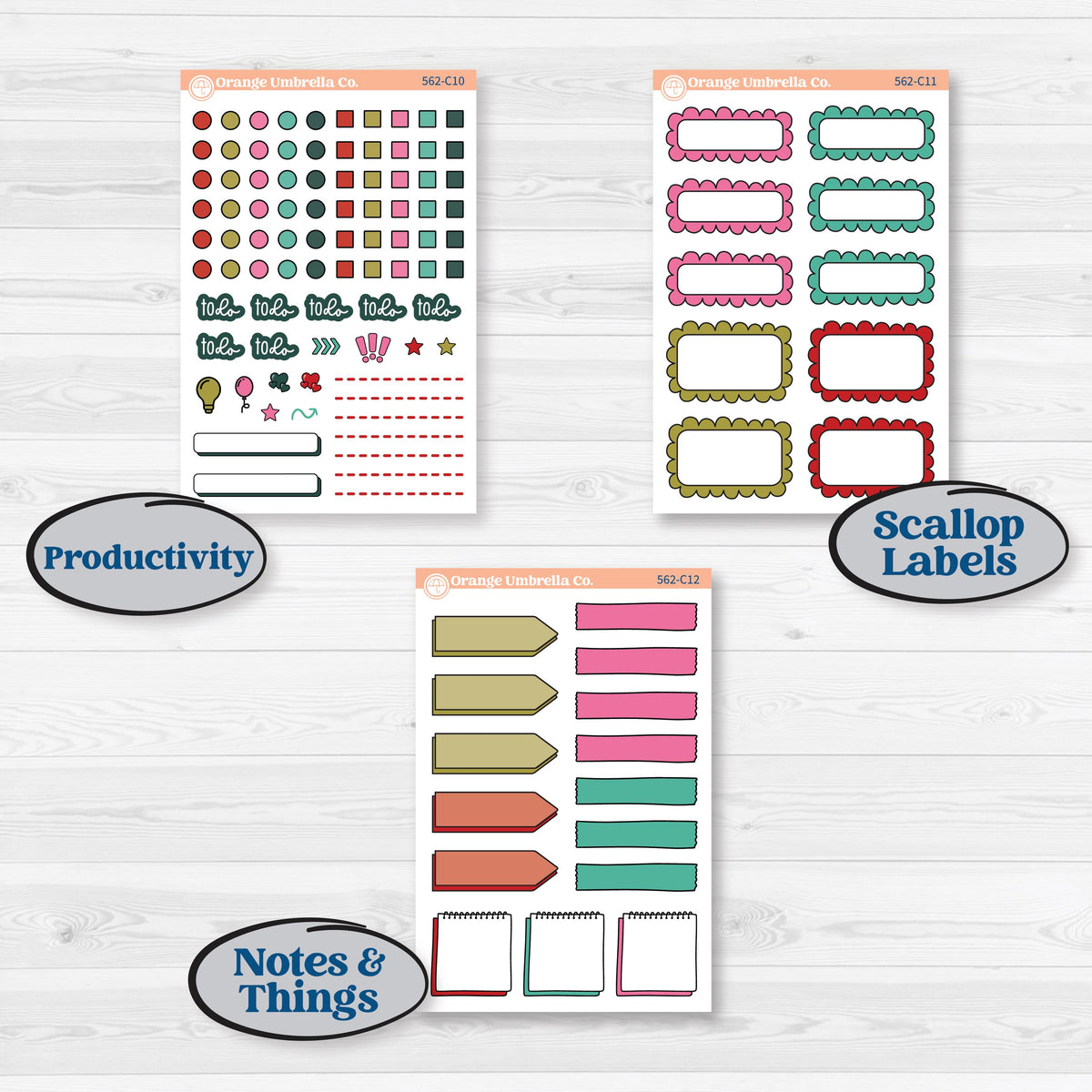 Retro Christmas Planner Kit | Weekly Add-On Labels Planner Kit Stickers | All Is Bright | KIT-562-C