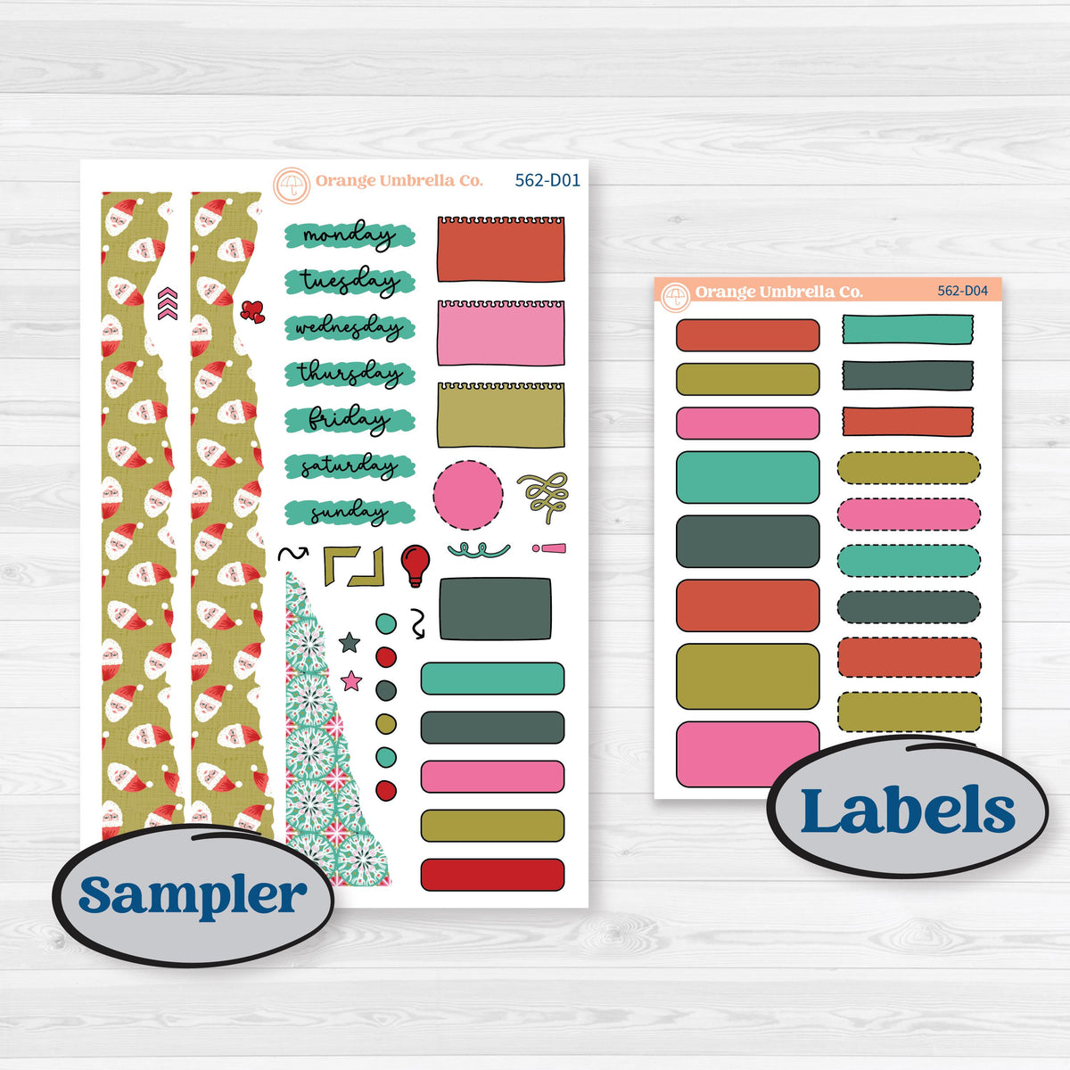 Retro Christmas Planner Kit | Journaling or Scrapbooking Kit | Creative Junk Journal Planner Stickers | All Is Bright | KIT-562-D
