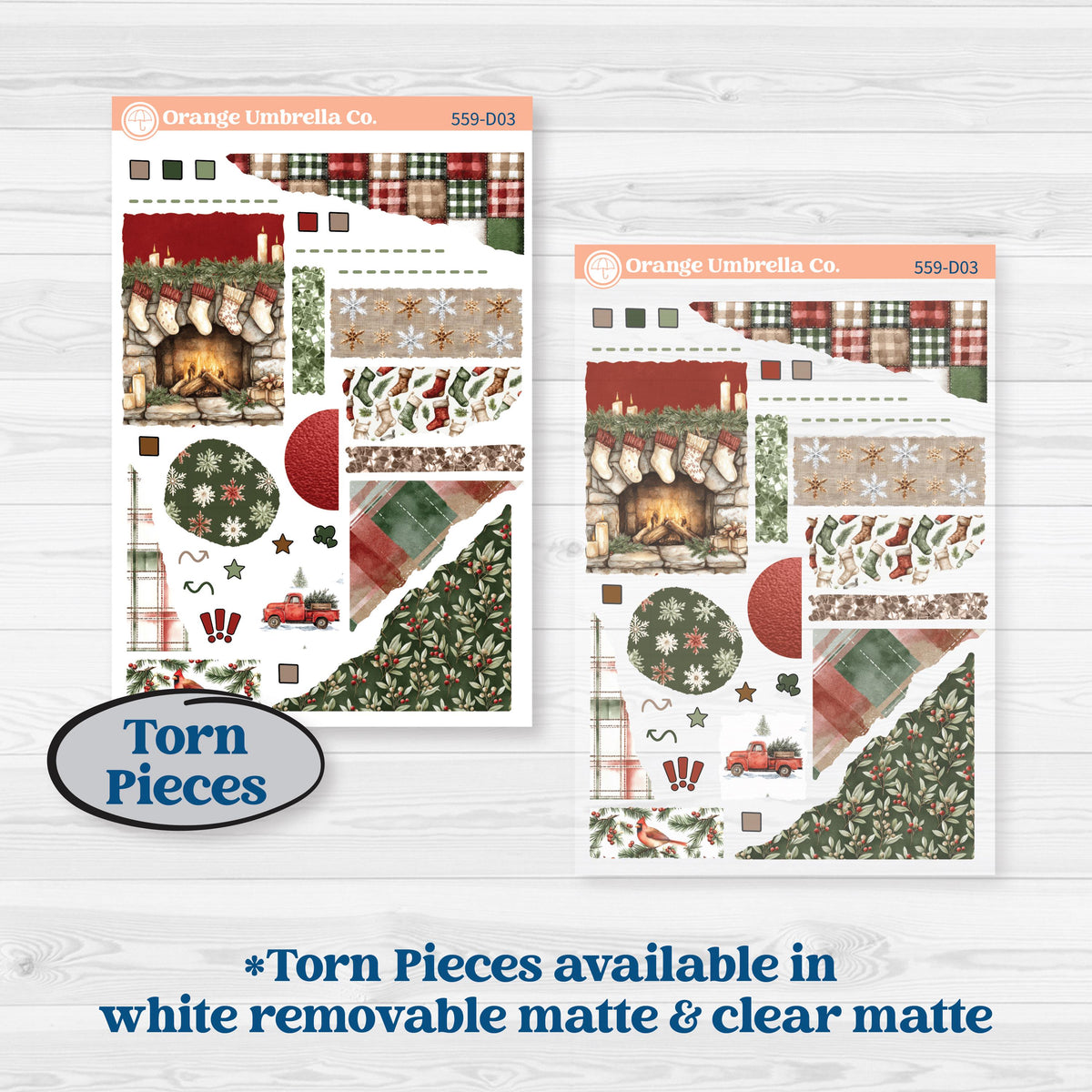 Vintage Christmas Planner Kit | Journaling or Scrapbooking Kit | Creative Junk Journal Planner Stickers | Christmas Village | KIT-559-D
