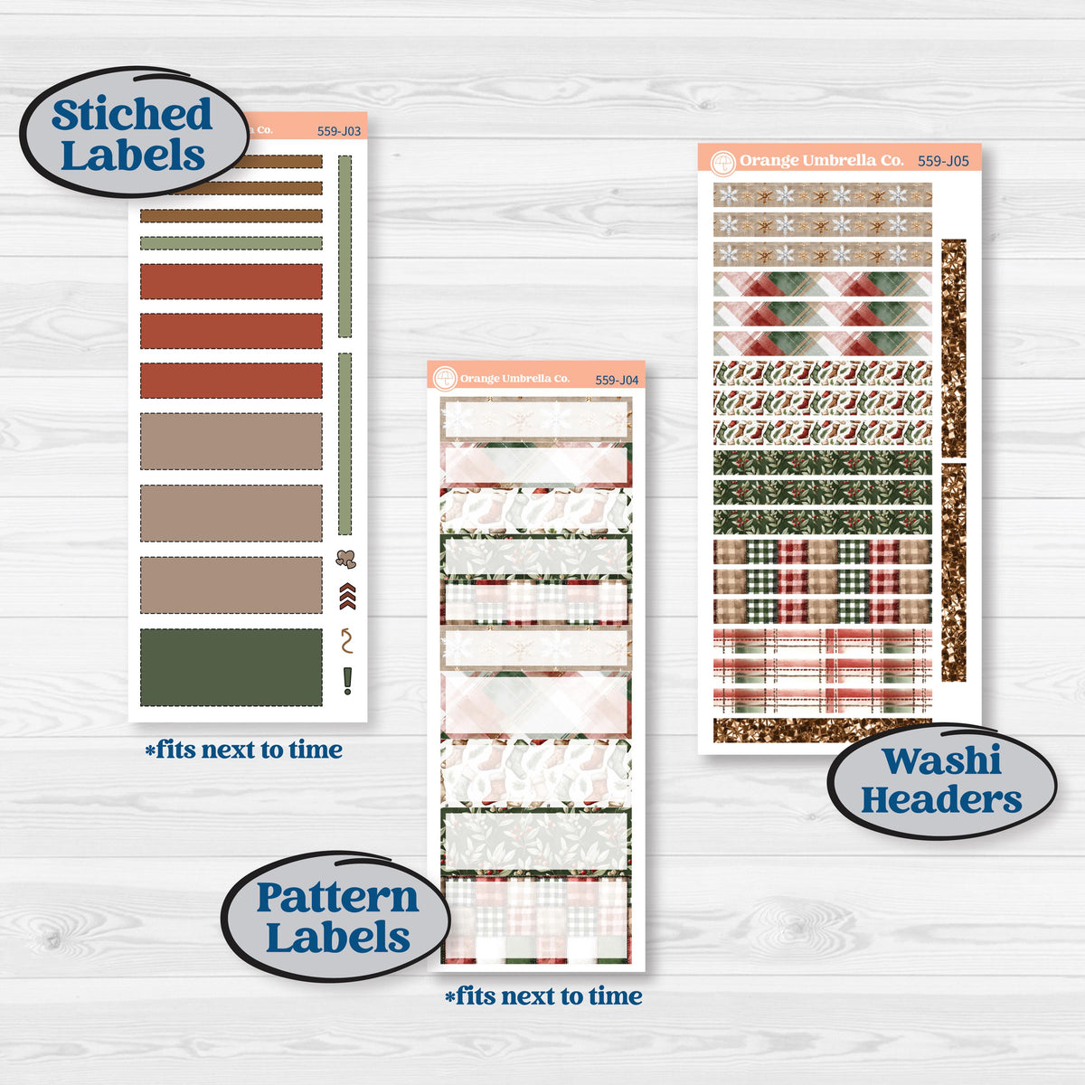 Vintage Christmas Planner Kit | A5 Daily Duo Planner Kit Stickers | Christmas Village | KIT-559-J