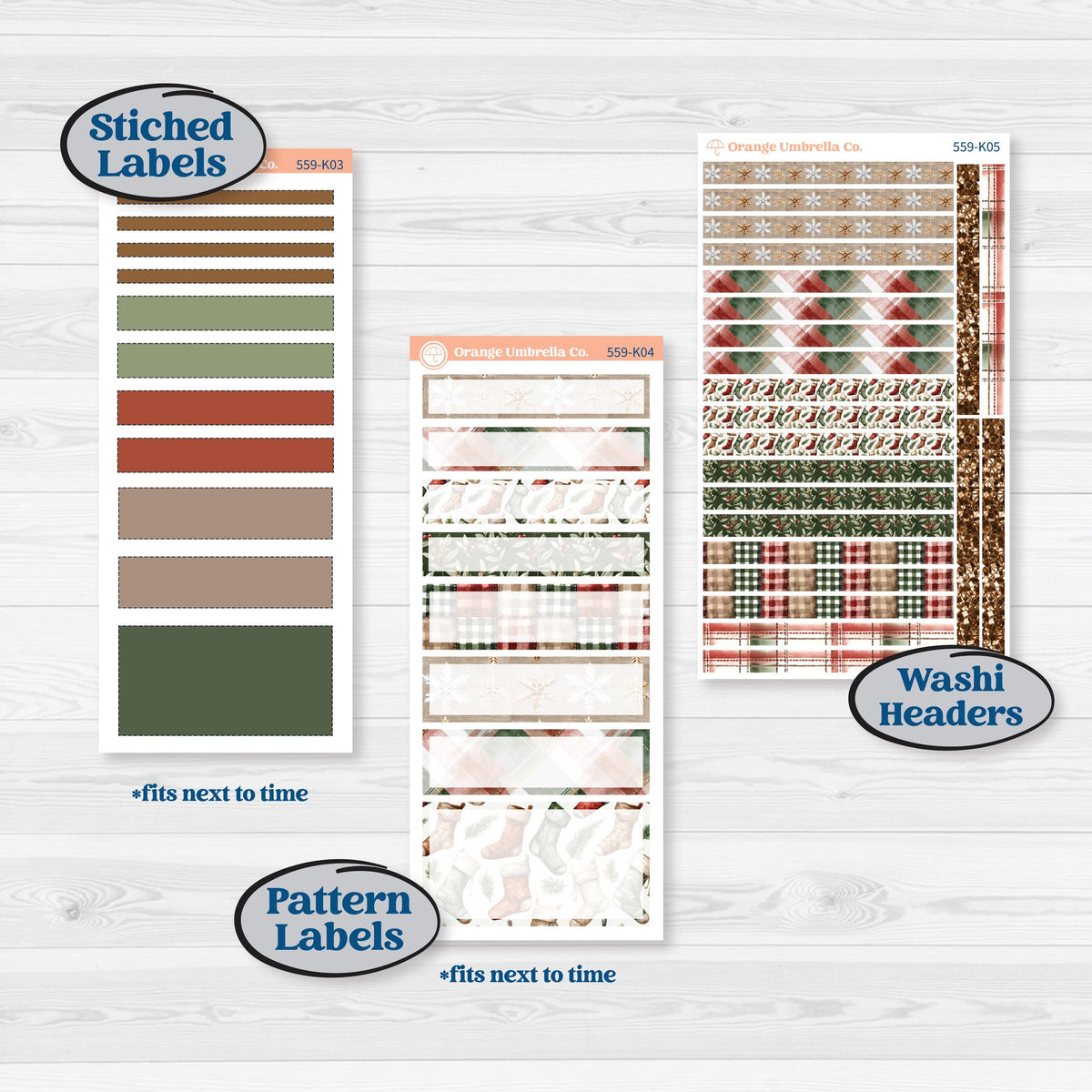 Vintage Christmas Planner Kit | 7x9 Erin Condren Daily Duo Planner Kit Stickers | Christmas Village | KIT-559-K