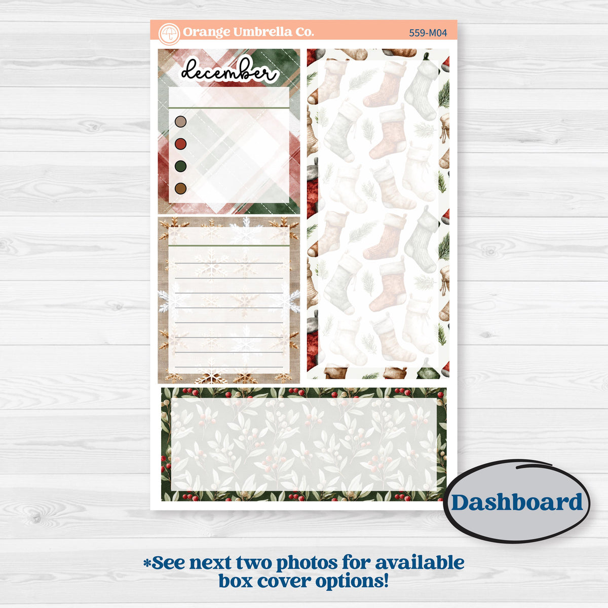 Vintage Christmas Planner Kit | A5 Erin Condren Monthly & Productivity Dashboard Sticker Kit | Christmas Village | KIT-559-M