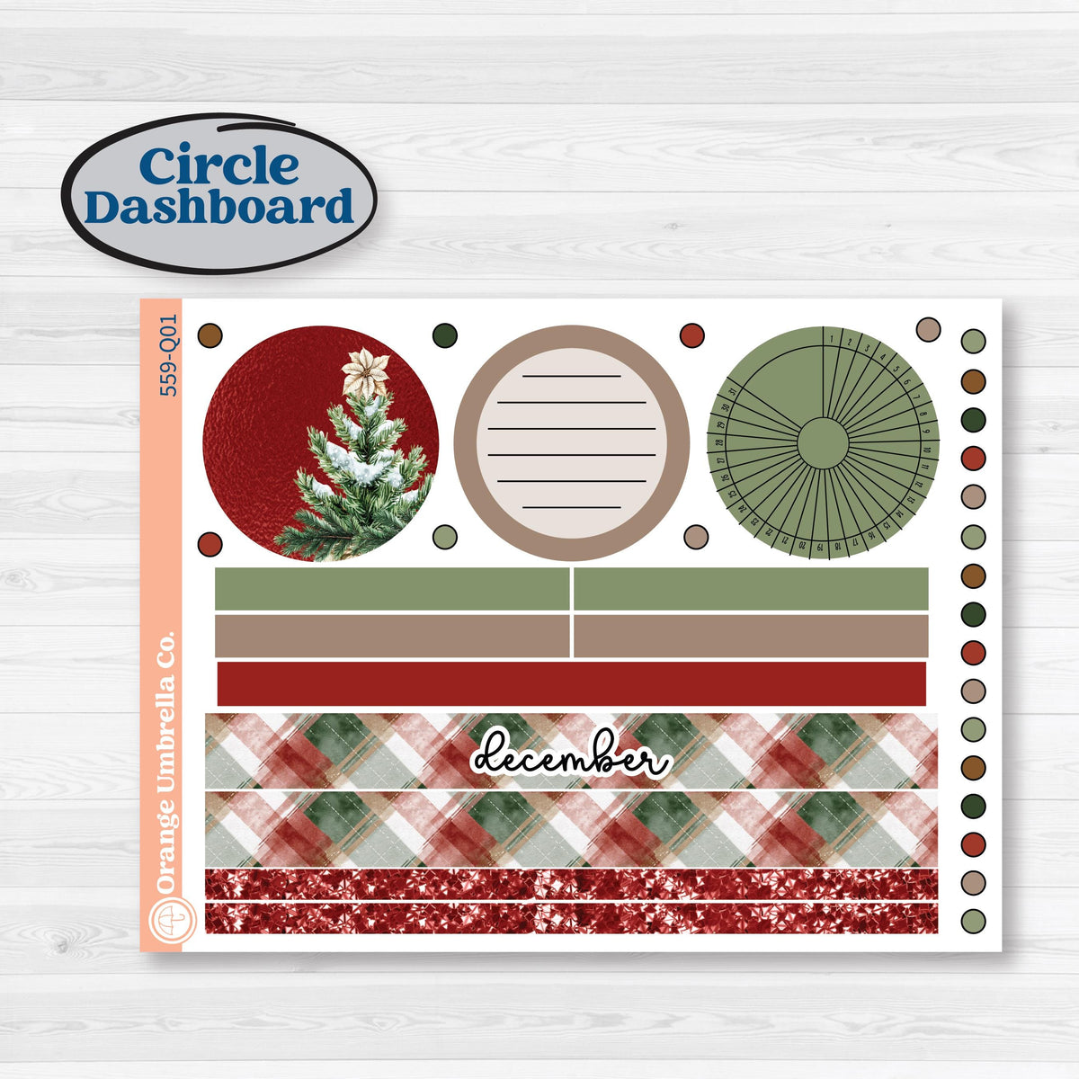 Vintage Christmas Planner Kit | 7x9 Plum Monthly & Dashboard Planner Kit Stickers | Christmas Village | KIT-559-Q