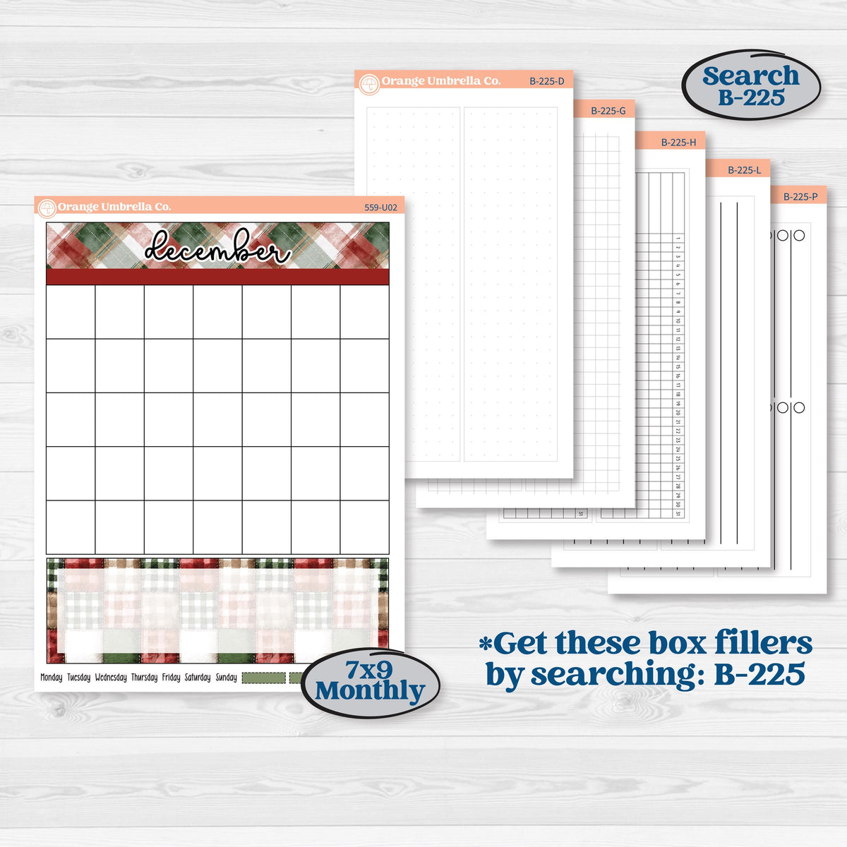 Vintage Christmas | A5 or 7x9 Create Your Own Monthly Dashboard Universal | Reading Log Sticker Kit | Christmas Village | KIT-559-U