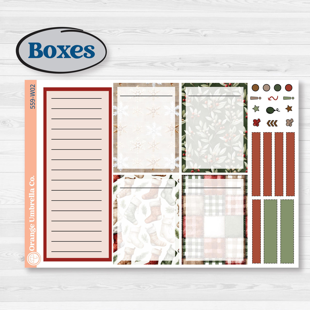 Vintage Christmas Planner Kit | Laurel Denise Scout Large Planner Kit Stickers | Christmas Village | KIT-559-W