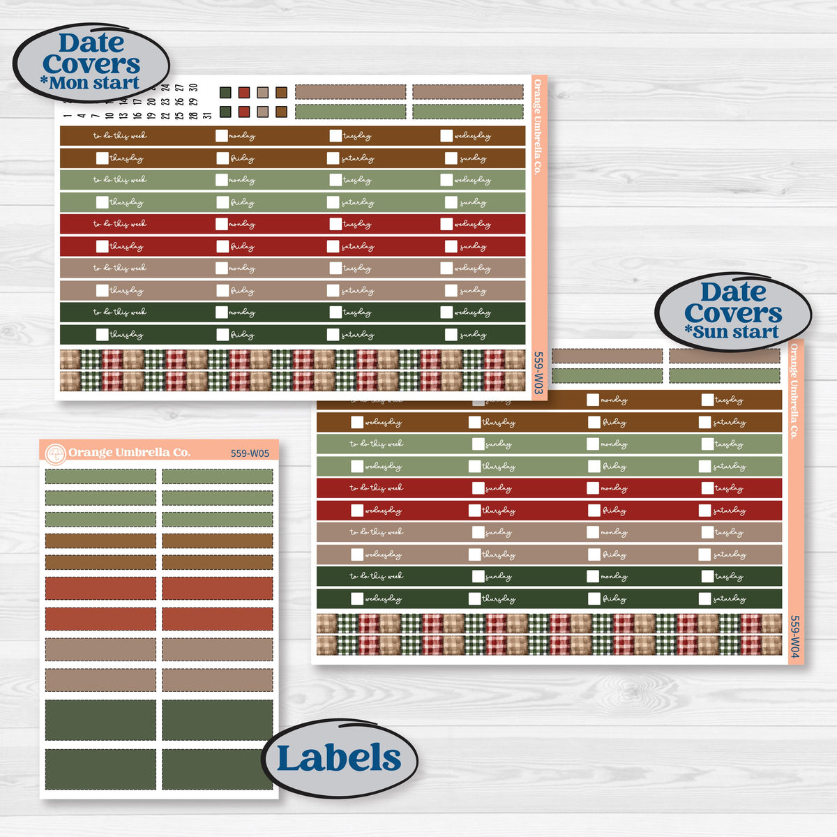Vintage Christmas Planner Kit | Laurel Denise Scout Large Planner Kit Stickers | Christmas Village | KIT-559-W