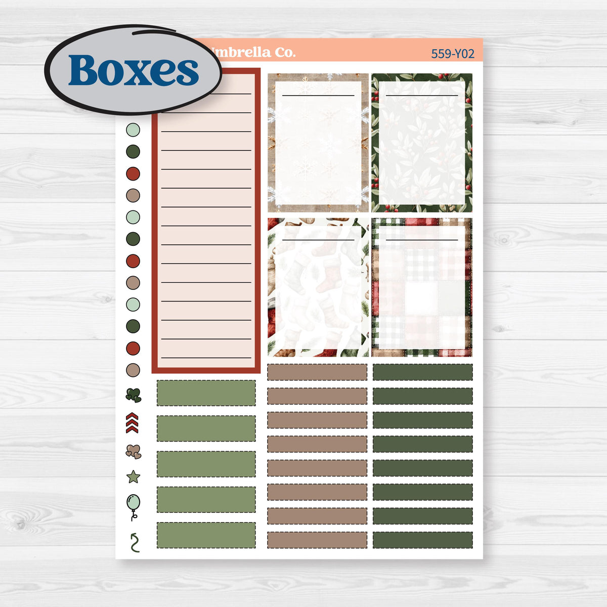 Vintage Christmas Planner Kit | Laurel Denise Scout Small Planner Kit Stickers | Christmas Village | KIT-559-Y