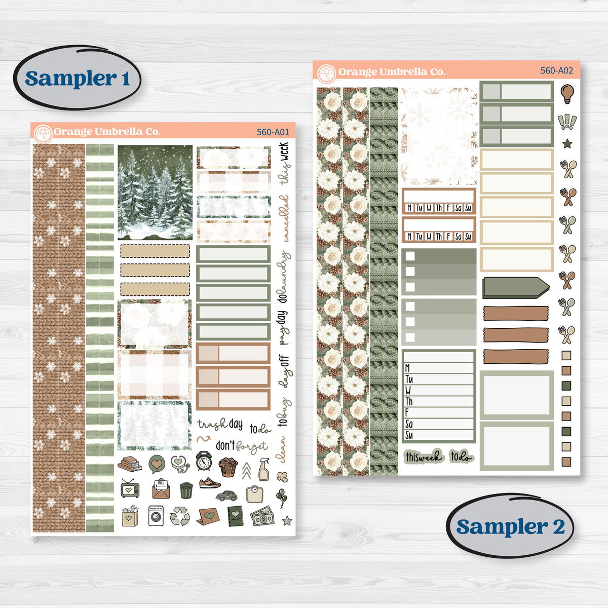 Cozy Winter Planner Kit | Weekly Sticker Kit for Vertical Planners like Erin Condren | Snowdrift | KIT-560-A