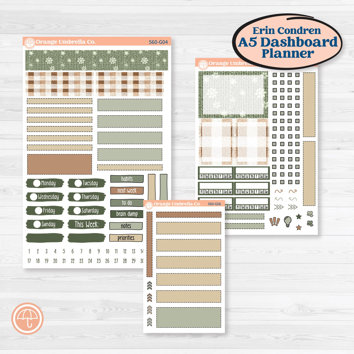 Cozy Winter Planner Kit | Erin Condren A5 Weekly Dashboard Planner Kit Stickers | Snowdrift | KIT-560-G4