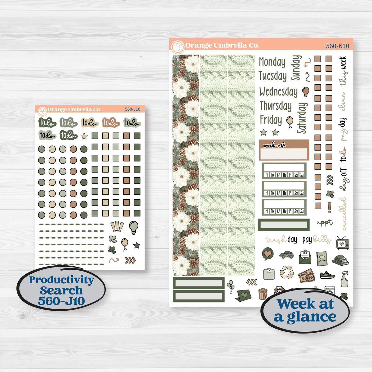 Cozy Winter Planner Kit | 7x9 Erin Condren Daily Duo Planner Kit Stickers | Snowdrift | KIT-560-K