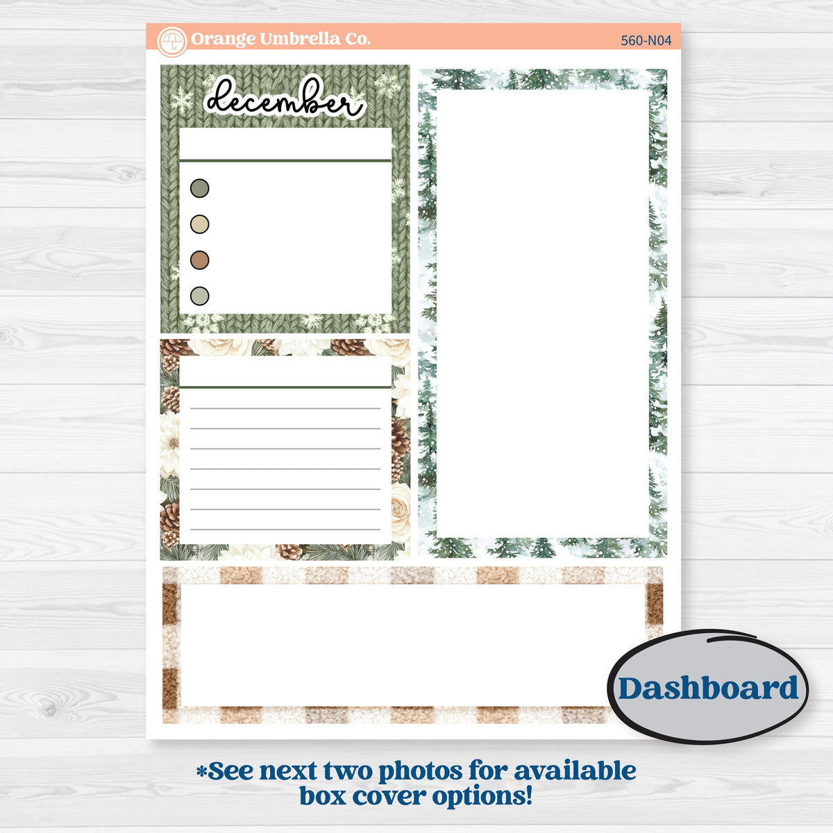 Cozy Winter Planner Kit | 7x9 Erin Condren Life Planner Monthly & Dashboard Sticker Kit | Snowdrift | KIT-560-N