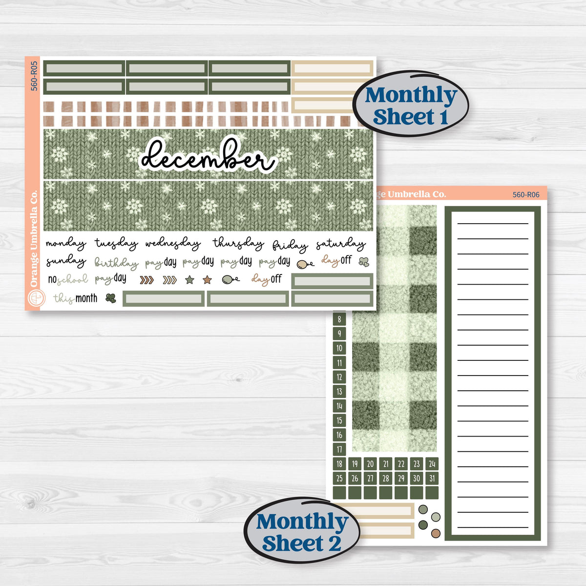 Cozy Winter Planner Kit | 8.5x11 Plum Monthly & Dashboard Planner Kit Stickers | Snowdrift | KIT-560-R