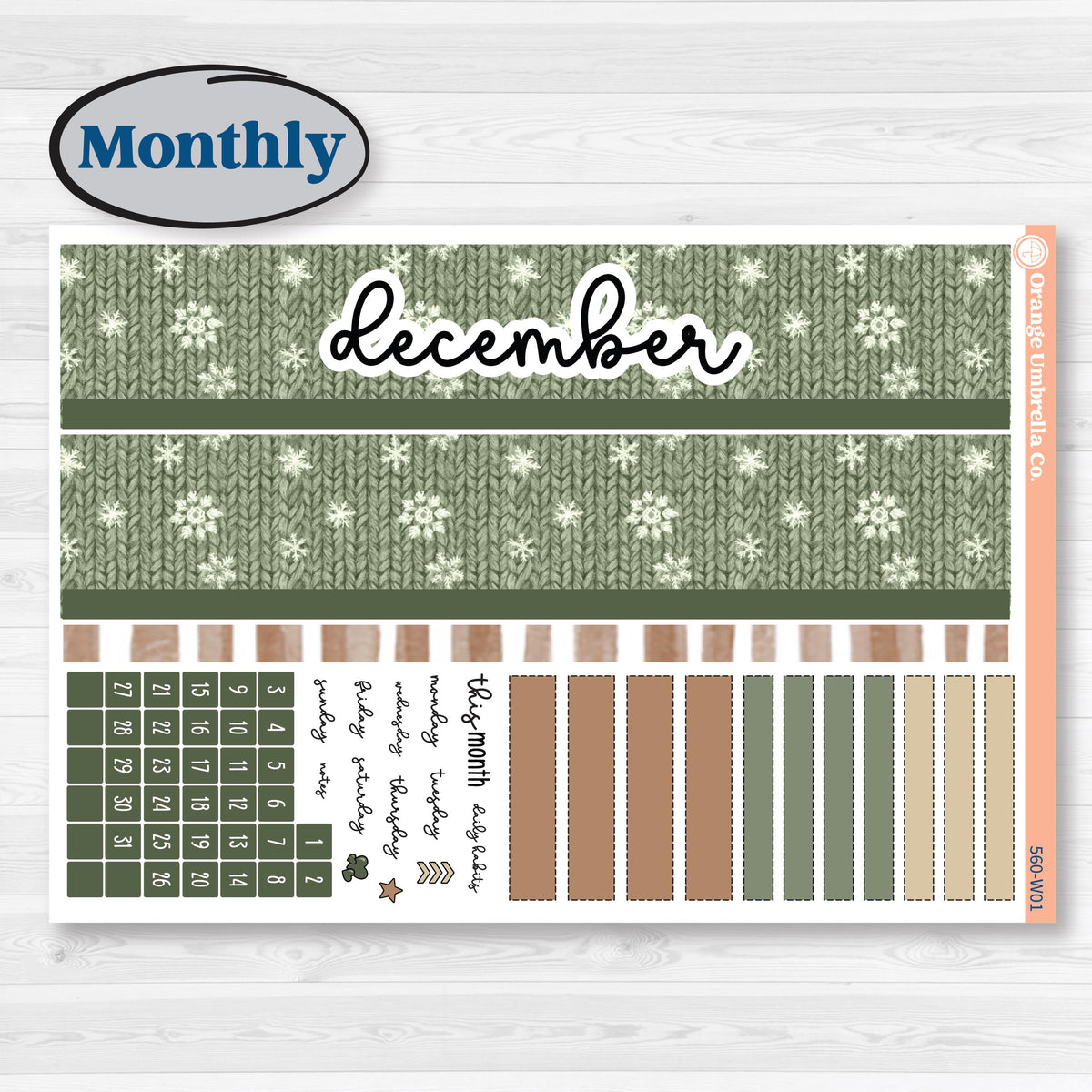 Cozy Winter Planner Kit | Laurel Denise Scout Large Planner Kit Stickers | Snowdrift | KIT-560-W