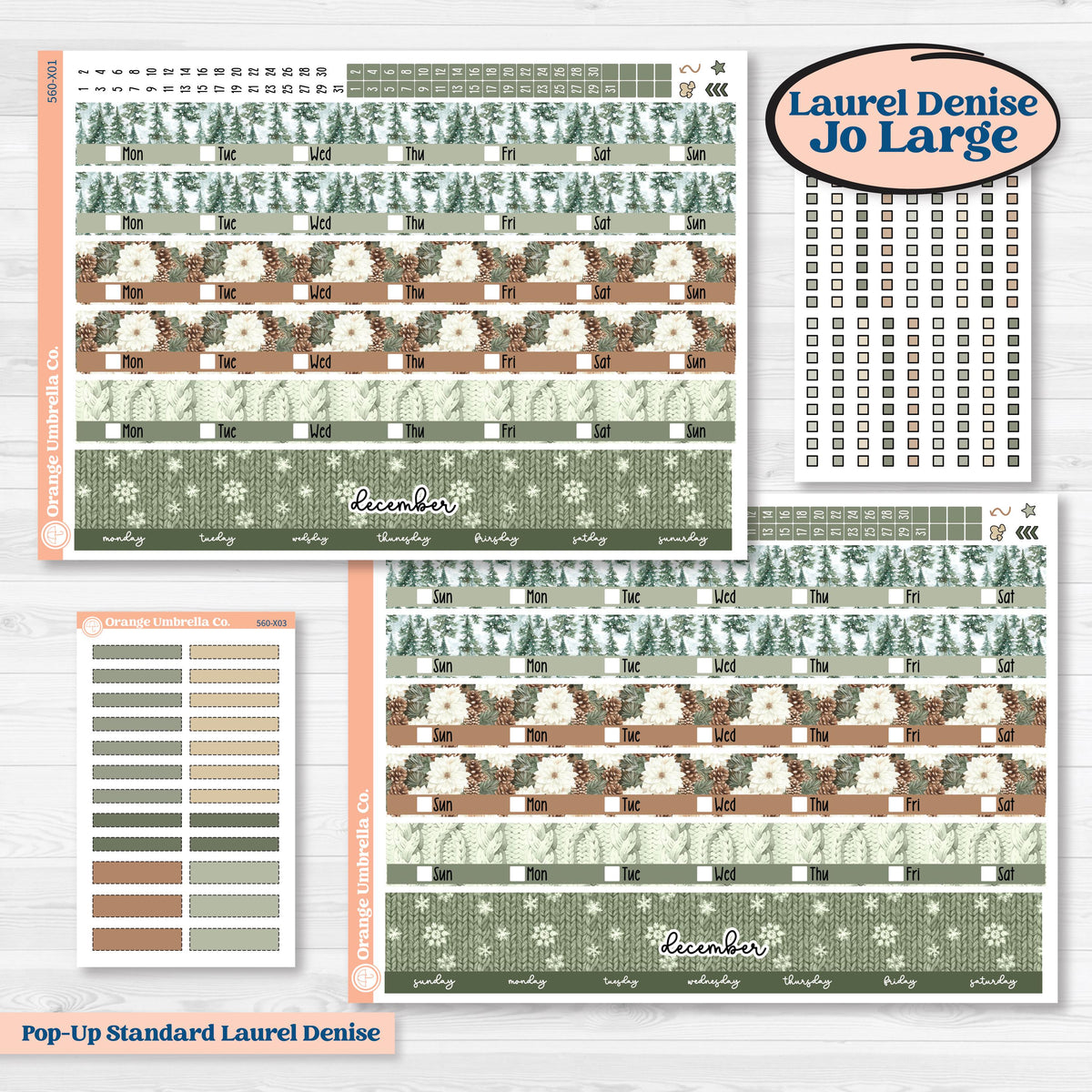 Cozy Winter Planner Kit | Laurel Denise Jo Large Planner Kit Stickers | Snowdrift | KIT-560-X