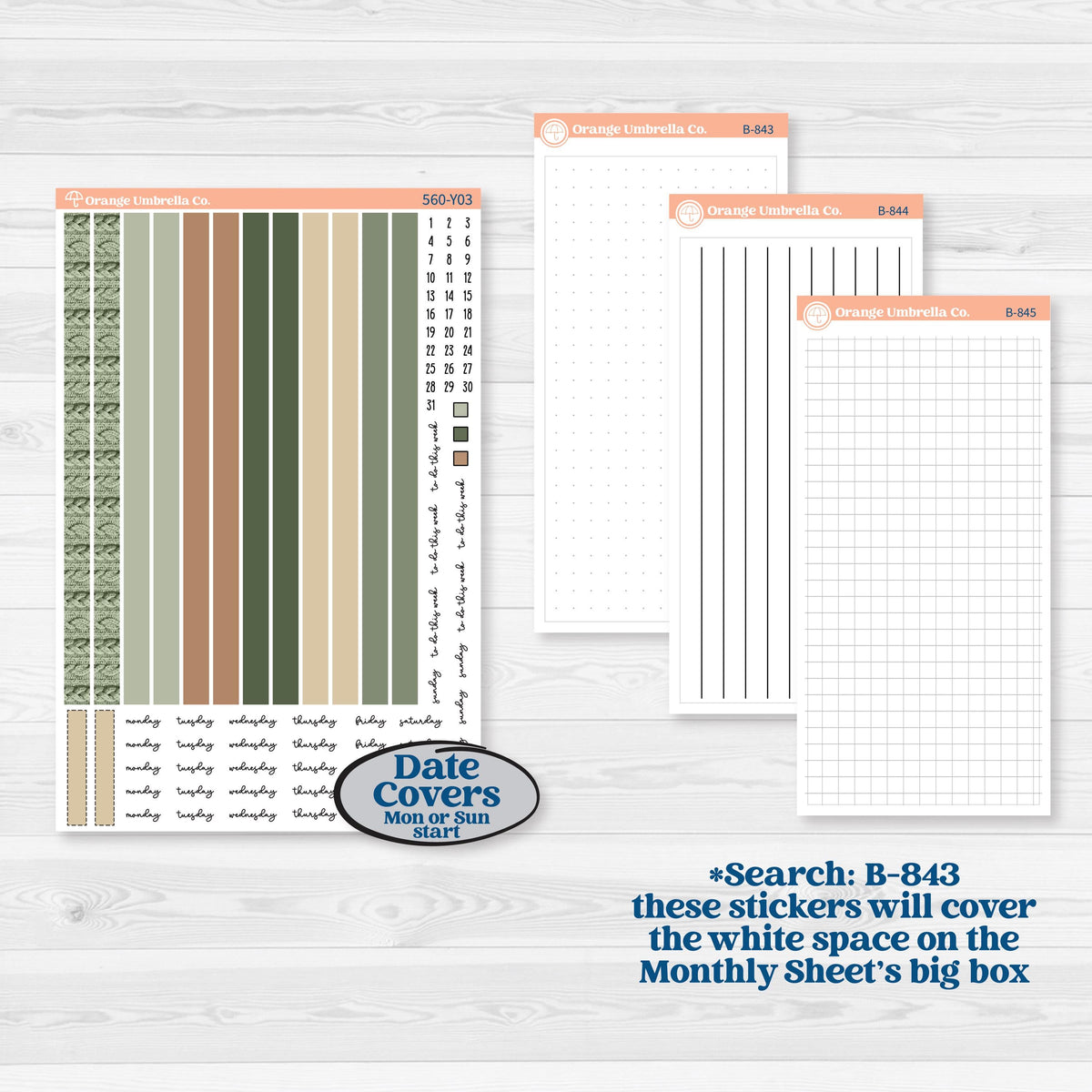 Cozy Winter Planner Kit | Laurel Denise Scout Small Planner Kit Stickers | Snowdrift | KIT-560-Y