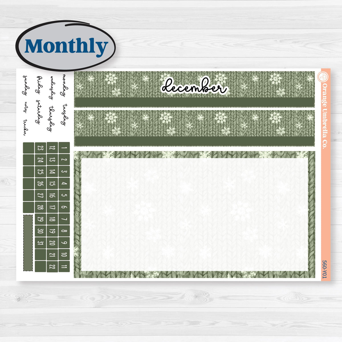 Cozy Winter Planner Kit | Laurel Denise Scout Small Planner Kit Stickers | Snowdrift | KIT-560-Y