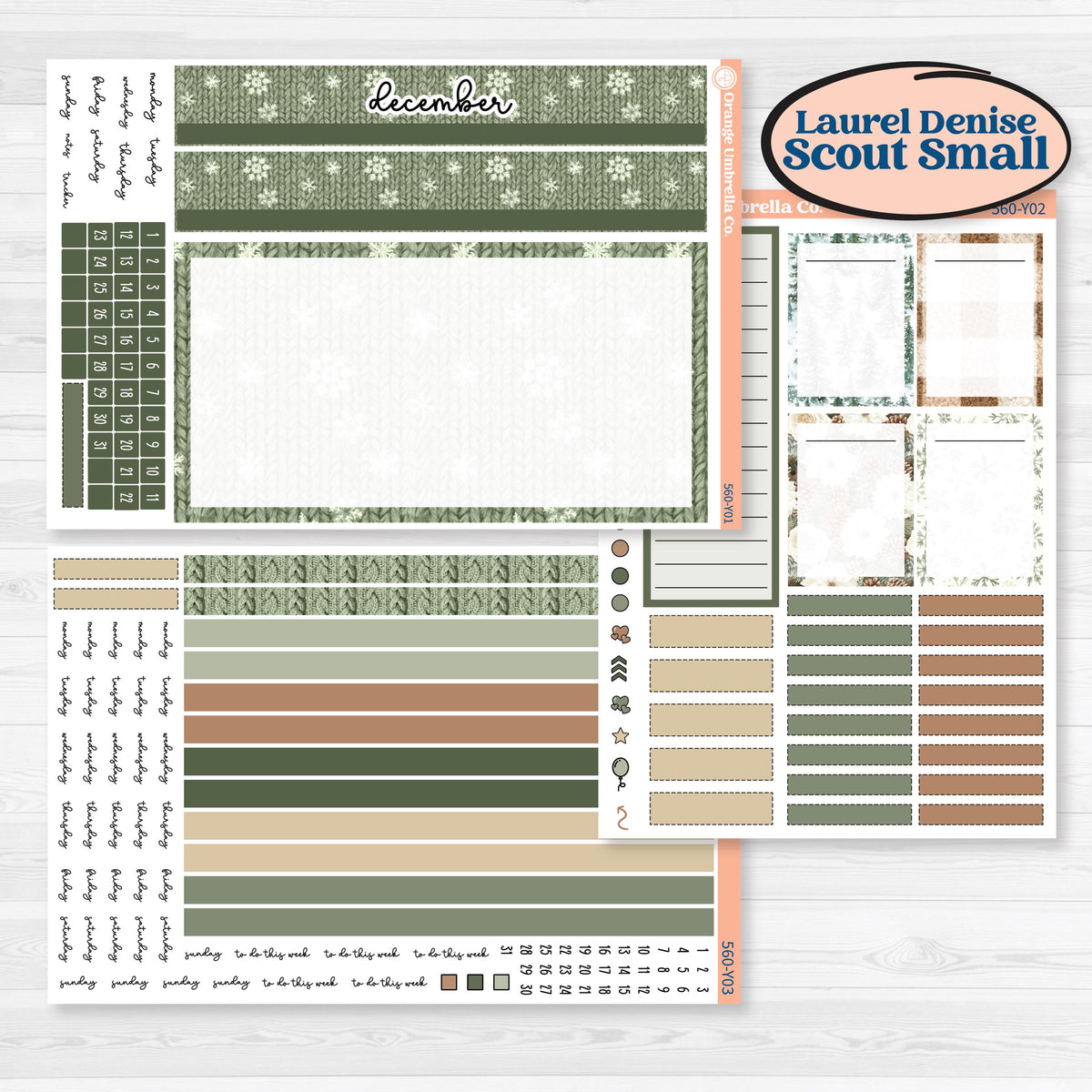 Cozy Winter Planner Kit | Laurel Denise Scout Small Planner Kit Stickers | Snowdrift | KIT-560-Y