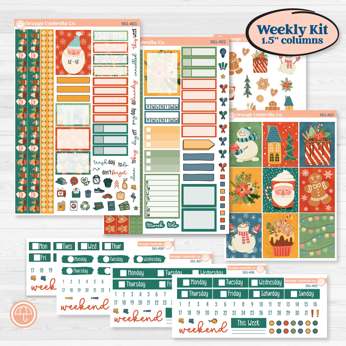 Colorful Christmas Planner Kit | Weekly Sticker Kit for Vertical Planners like Erin Condren | Holiday Magic | KIT-561-A