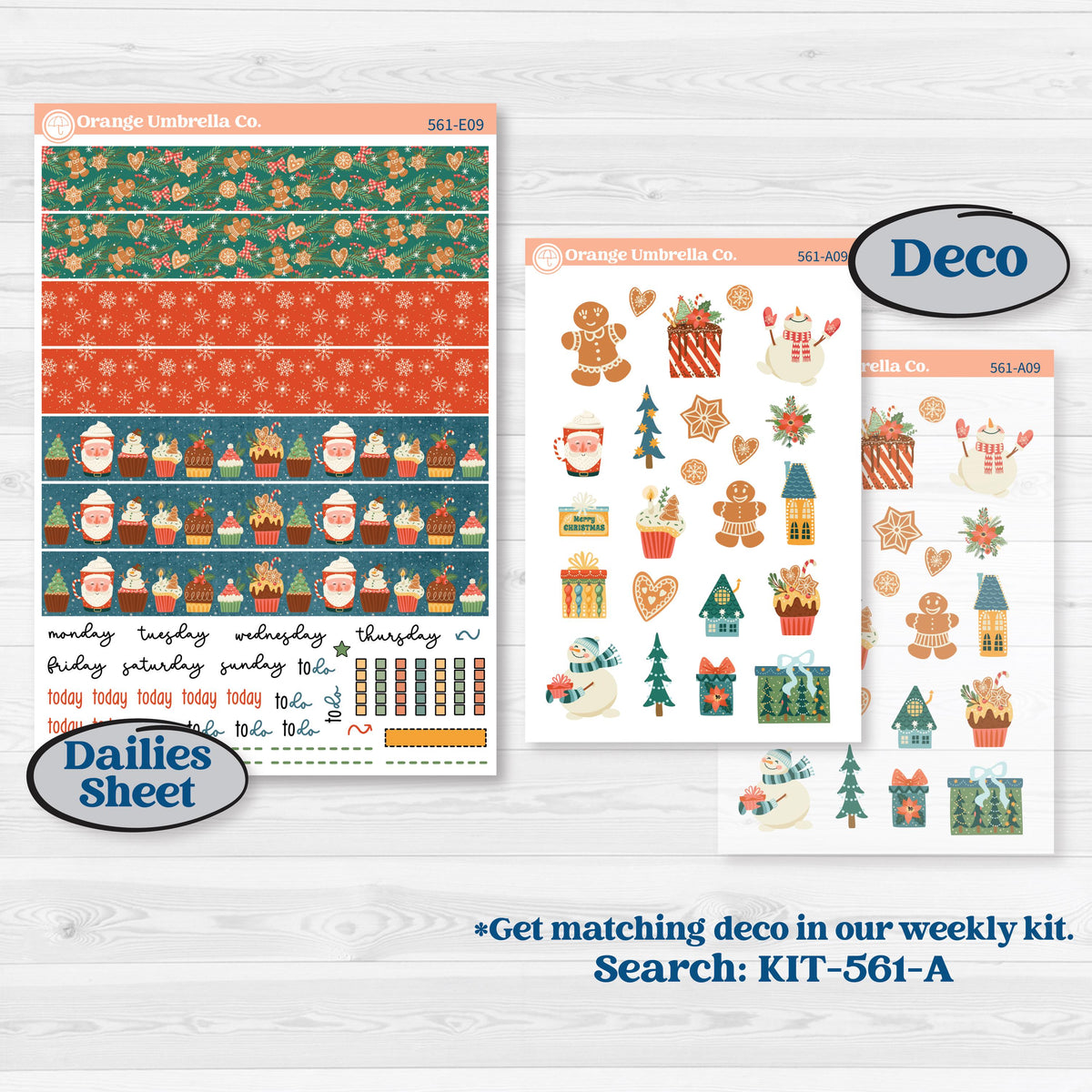 Colorful Christmas Planner Kit | Hobonichi Cousin Weekly & Daily Planner Kit Stickers | Holiday Magic | KIT-561-E