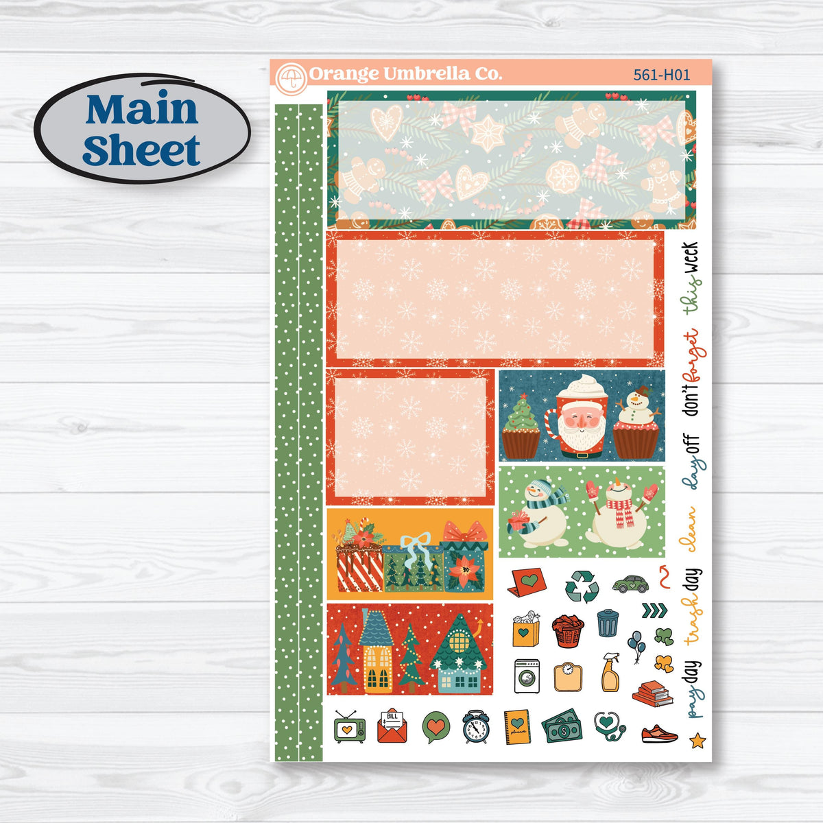 Colorful Christmas Planner Kit | Plum Vertical Priorities 7x9 Planner Kit Stickers | Holiday Magic | KIT-561-H