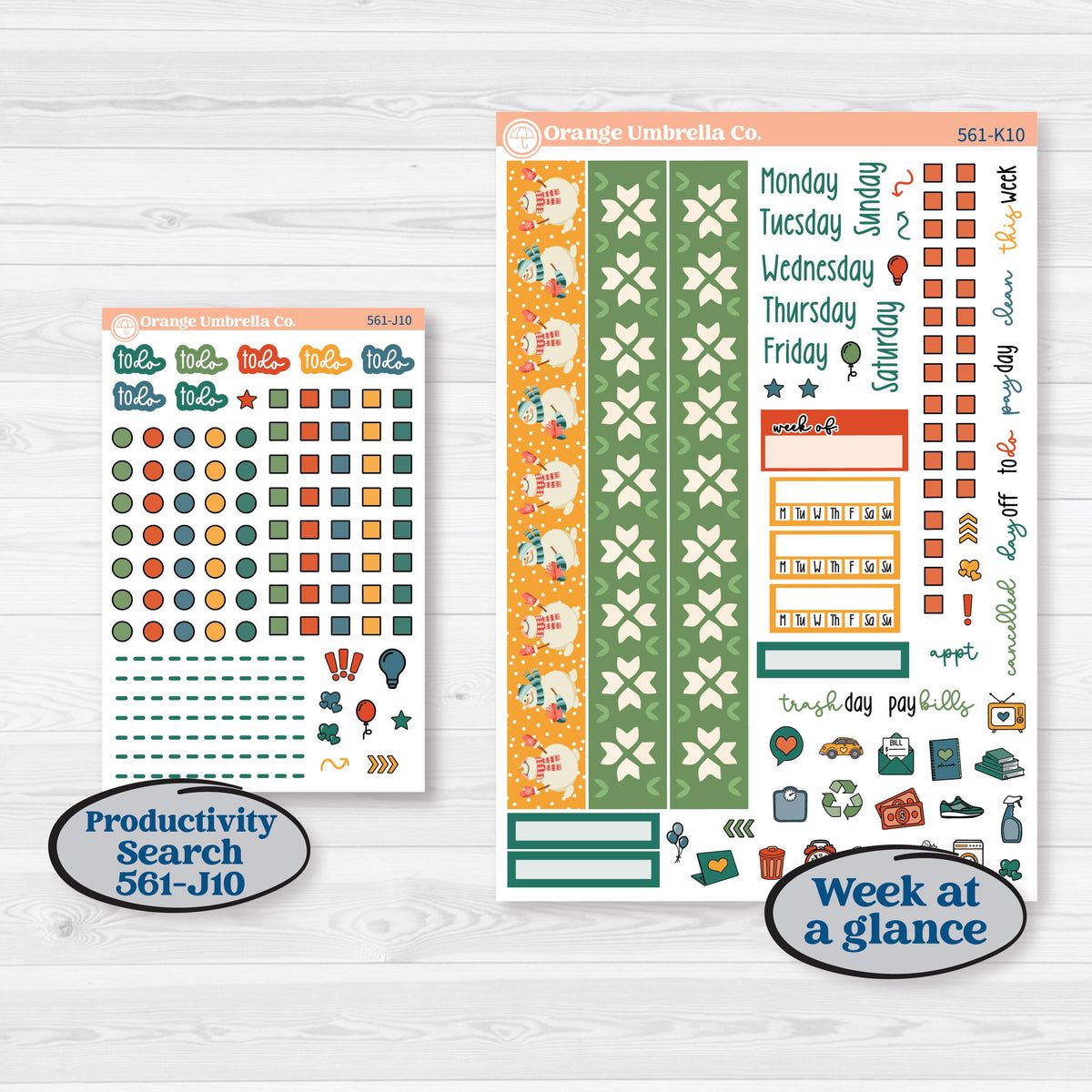Colorful Christmas Planner Kit | 7x9 Erin Condren Daily Duo Planner Kit Stickers | Holiday Magic | KIT-561-K
