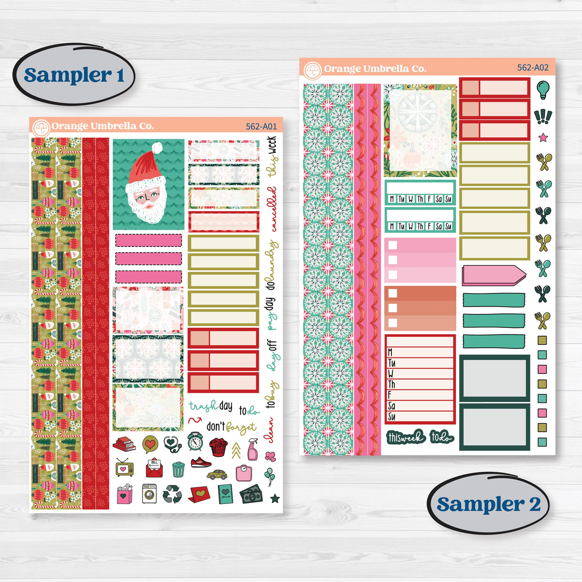 Retro Christmas Planner Kit | Weekly Sticker Kit for Vertical Planners like Erin Condren | All Is Bright | KIT-562-A