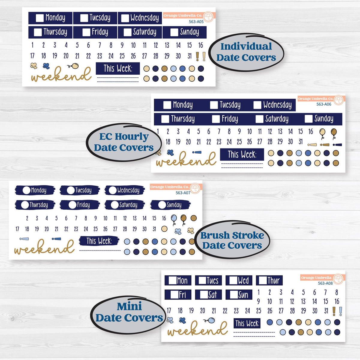 Blue and Gold Christmas Planner Kit | Weekly Sticker Kit for Vertical Planners like Erin Condren | Twas The Night | KIT-563-A