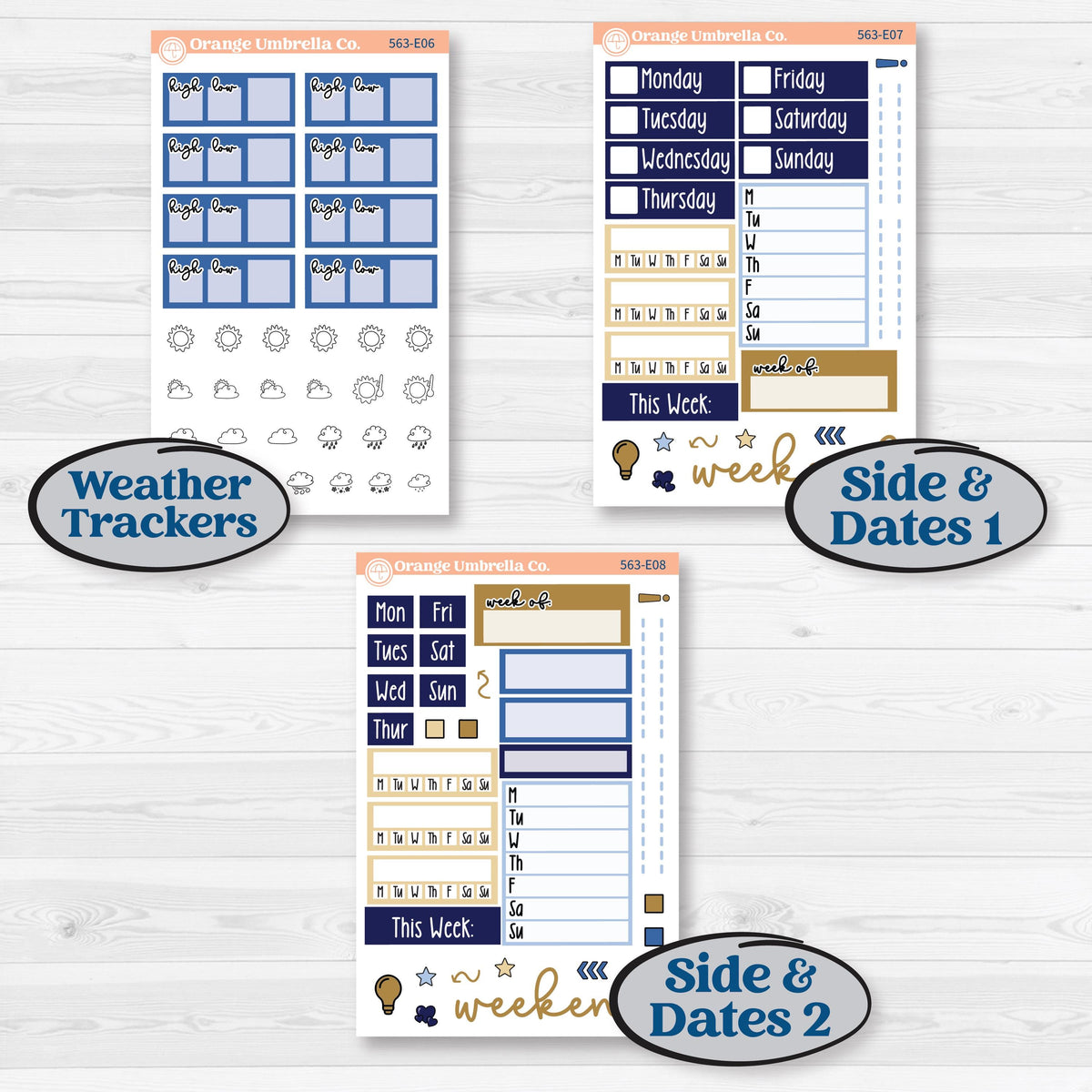 Blue and Gold Christmas Planner Kit | Hobonichi Cousin Weekly & Daily | Twas The Night | KIT-563-E